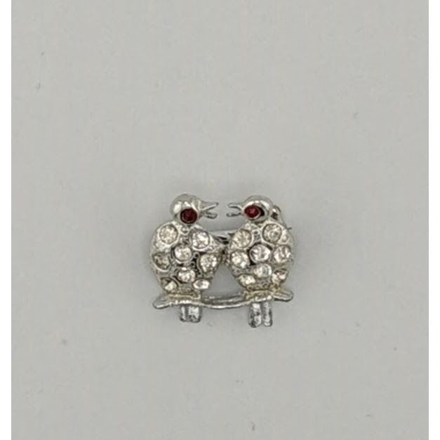 Other Vintaged Gemmed Bird Brooch Silver Tone With Red Eyes Size ONE SIZE - 4 Thumbnail