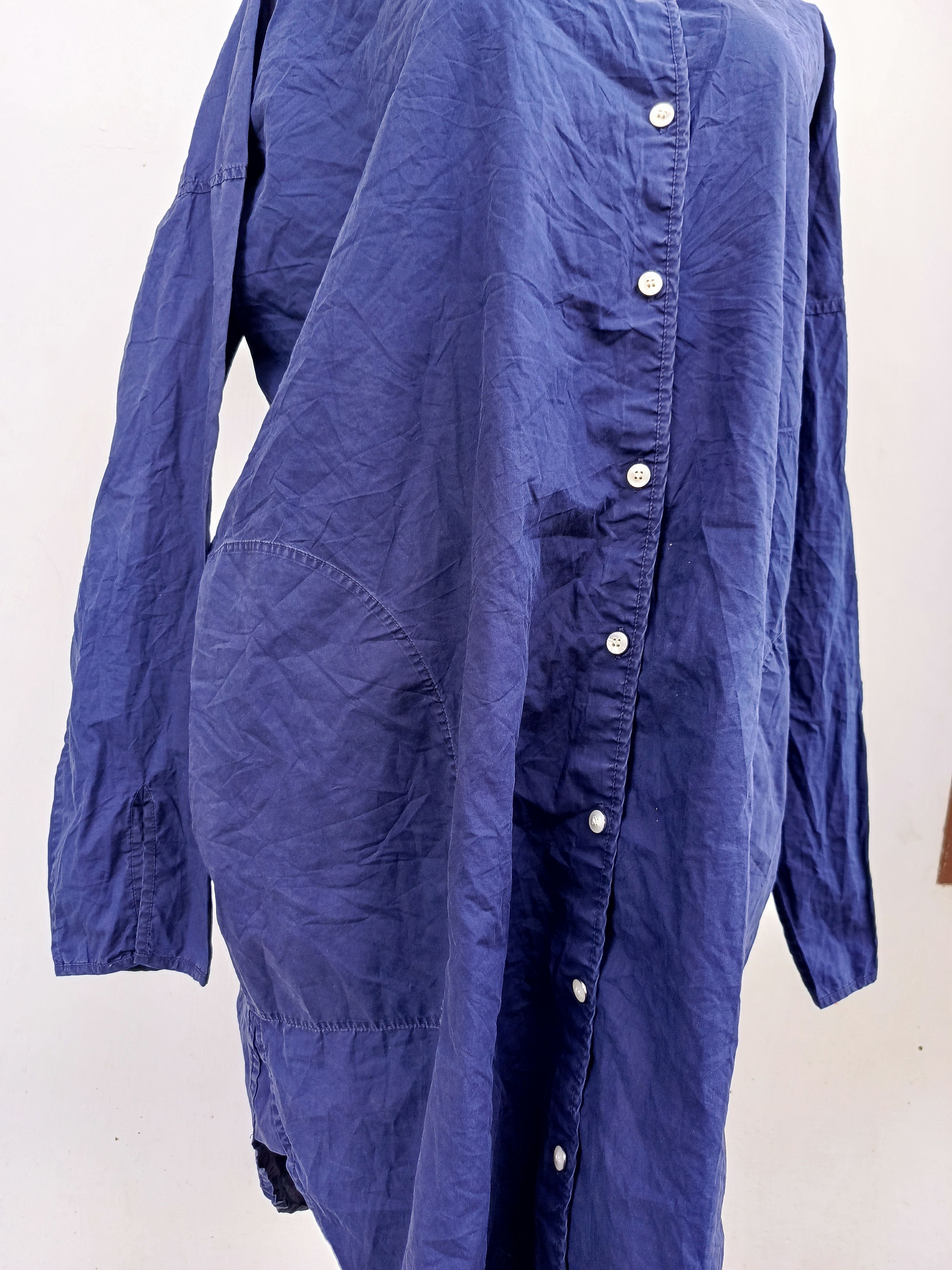 Acne Studios Acne Studios Navy Button Up Long Shirt Dress Oversized Fit Size XXS / US 00 / IT 34 - 3 Thumbnail