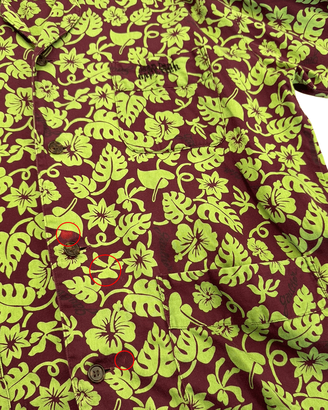 Jean Paul Gaultier Jean Paul Gaultier 1990s Leaves Printed Open Collar Shirt Size US L / EU 52-54 / 3 - 9 Thumbnail