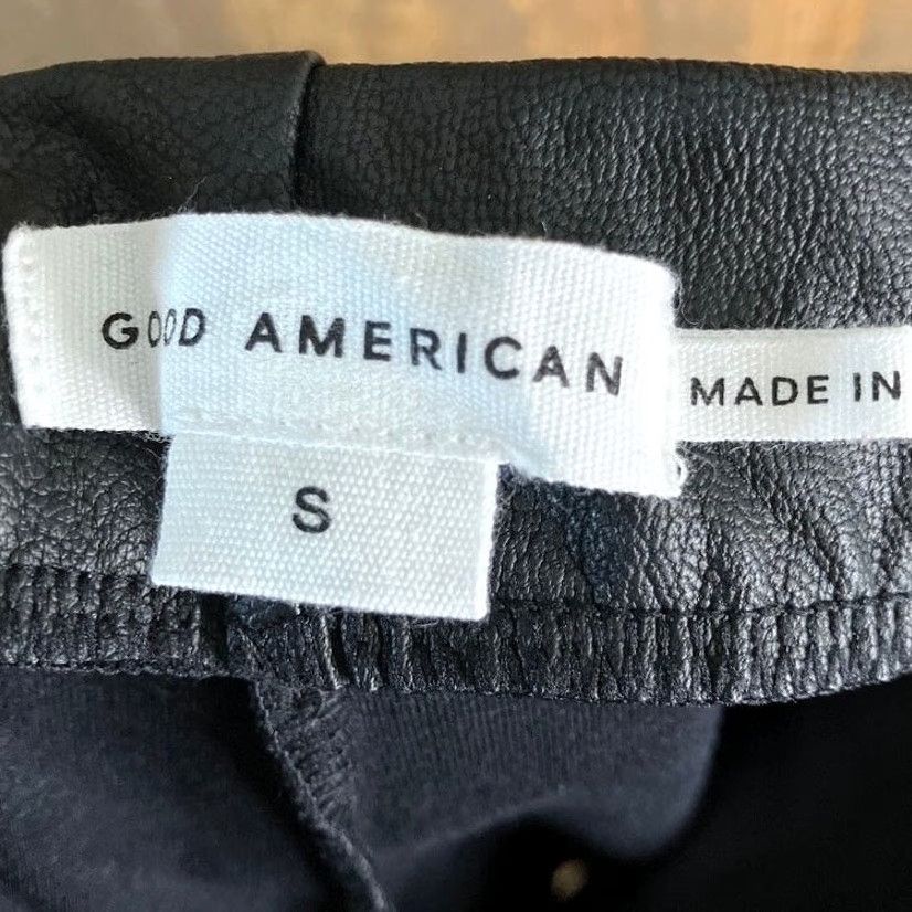 Good American Good American Womens Pants Black Faux Leather Moto Leggings Stretch Small Size 28" / US 6 / IT 42 - 4 Thumbnail