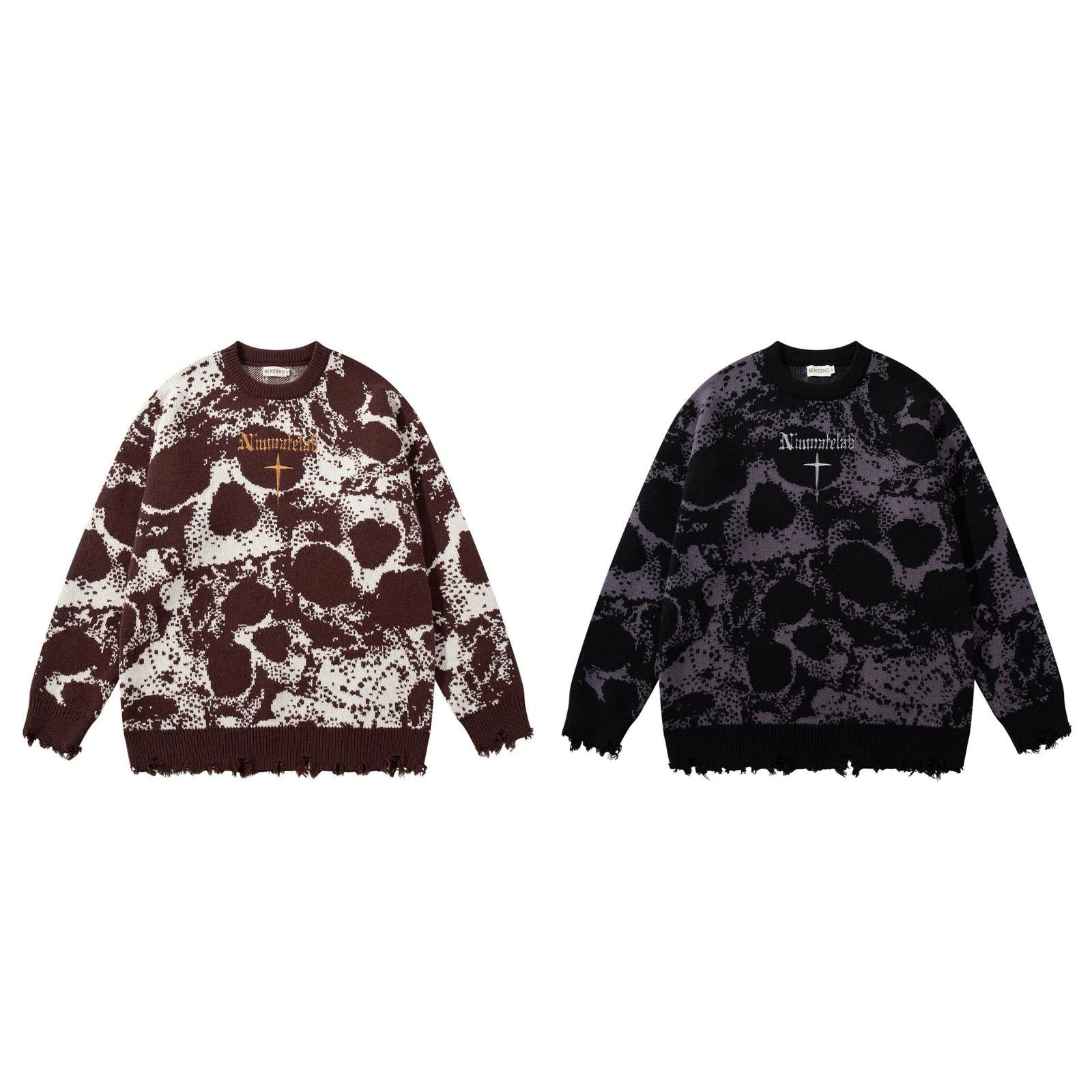 Japanese Brand Dark Skull Destroyed Knit Sweater Size US M / EU 48-50 / 2 - 5 Thumbnail