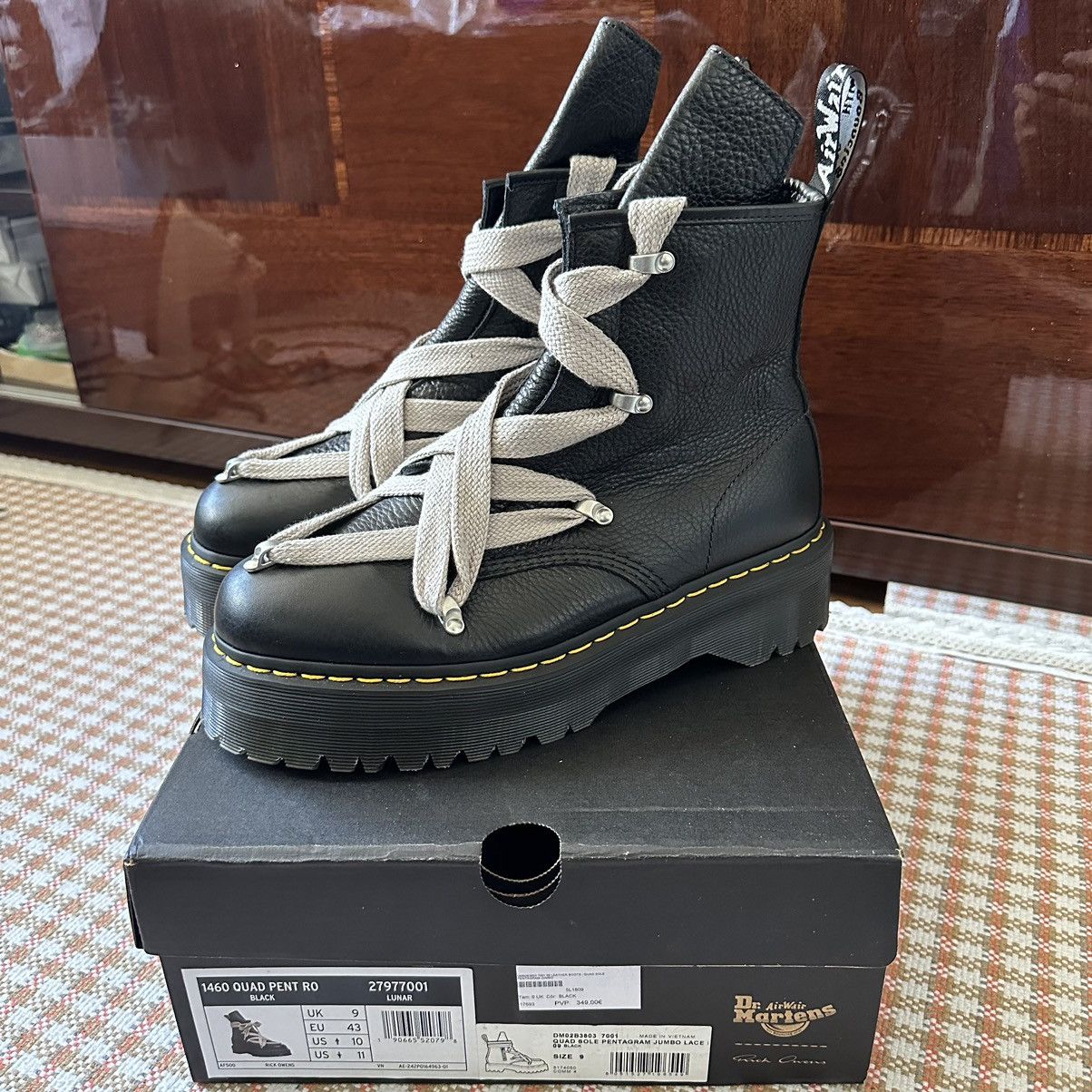 Rick Owens 1460 Pent Ro Quad Sole Pentagram Jumbo Lace Boots | Grailed