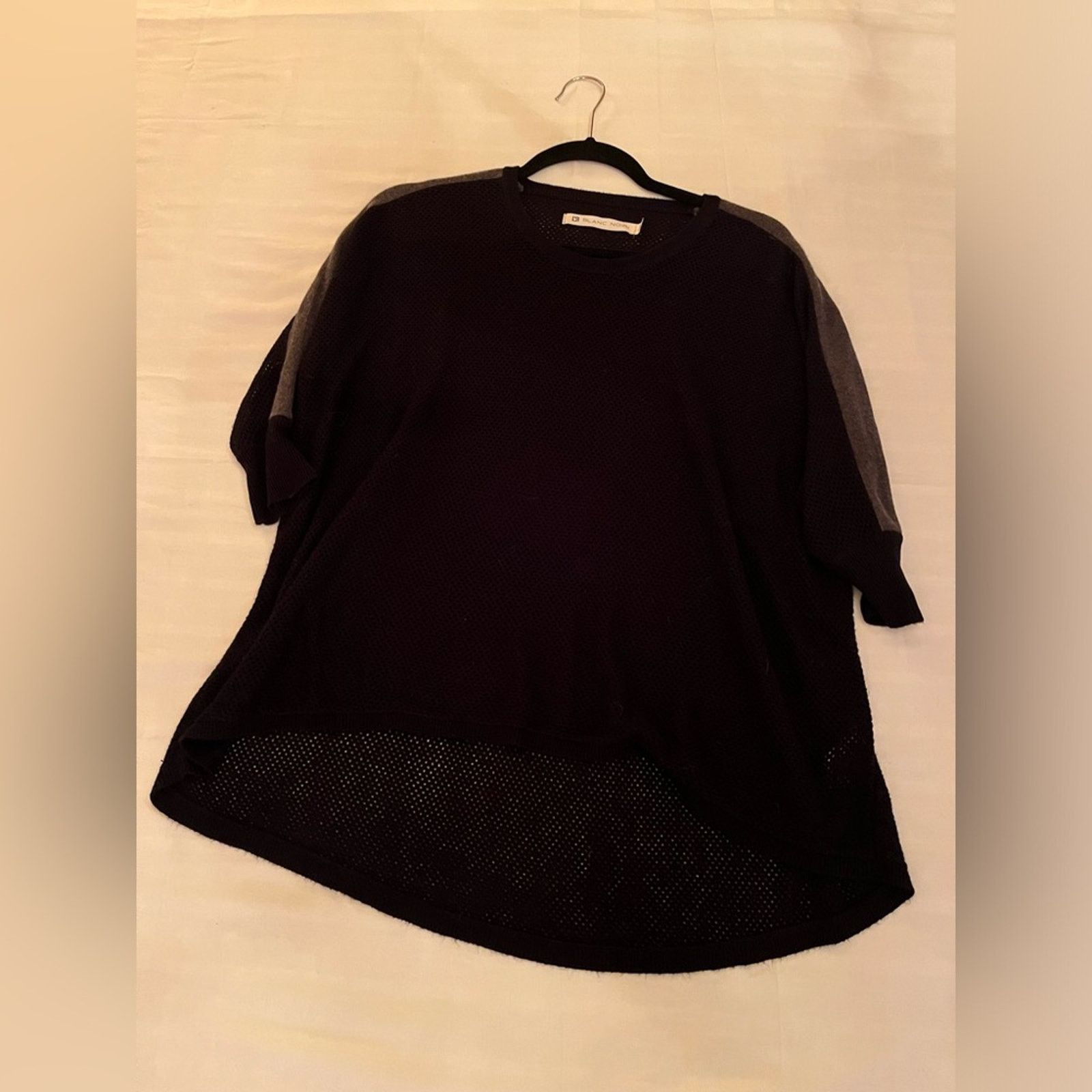 Blanc Noir Blanc Noir Top Light Sweater Black Gray Oversized Mesh Sz XS Size XS / US 0-2 / IT 36-38 - 8 Thumbnail