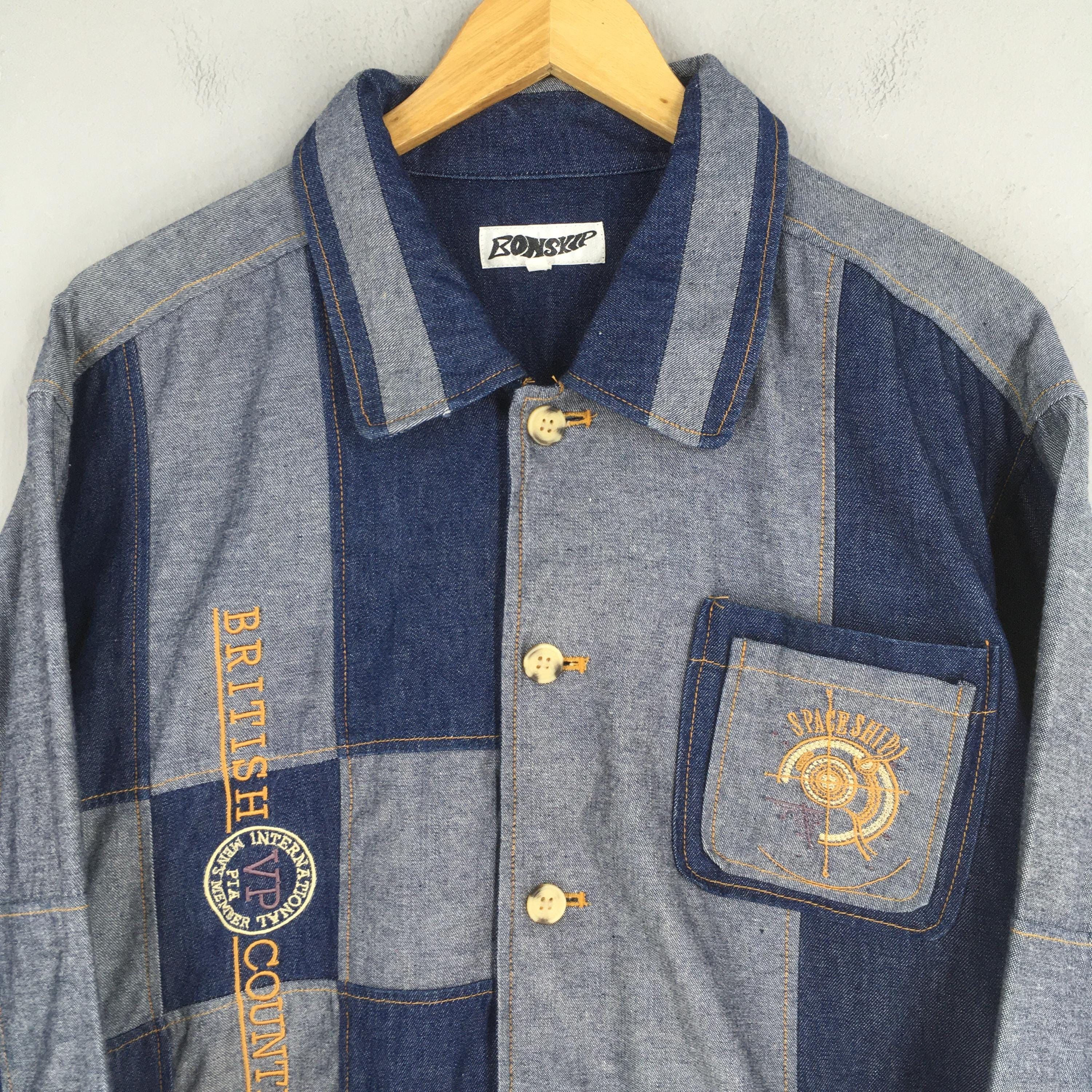 Vintage Vintage Bonskip Patchwork Denim Jeans Jacket Labor Medium Size US M / EU 48-50 / 2 - 2 Thumbnail