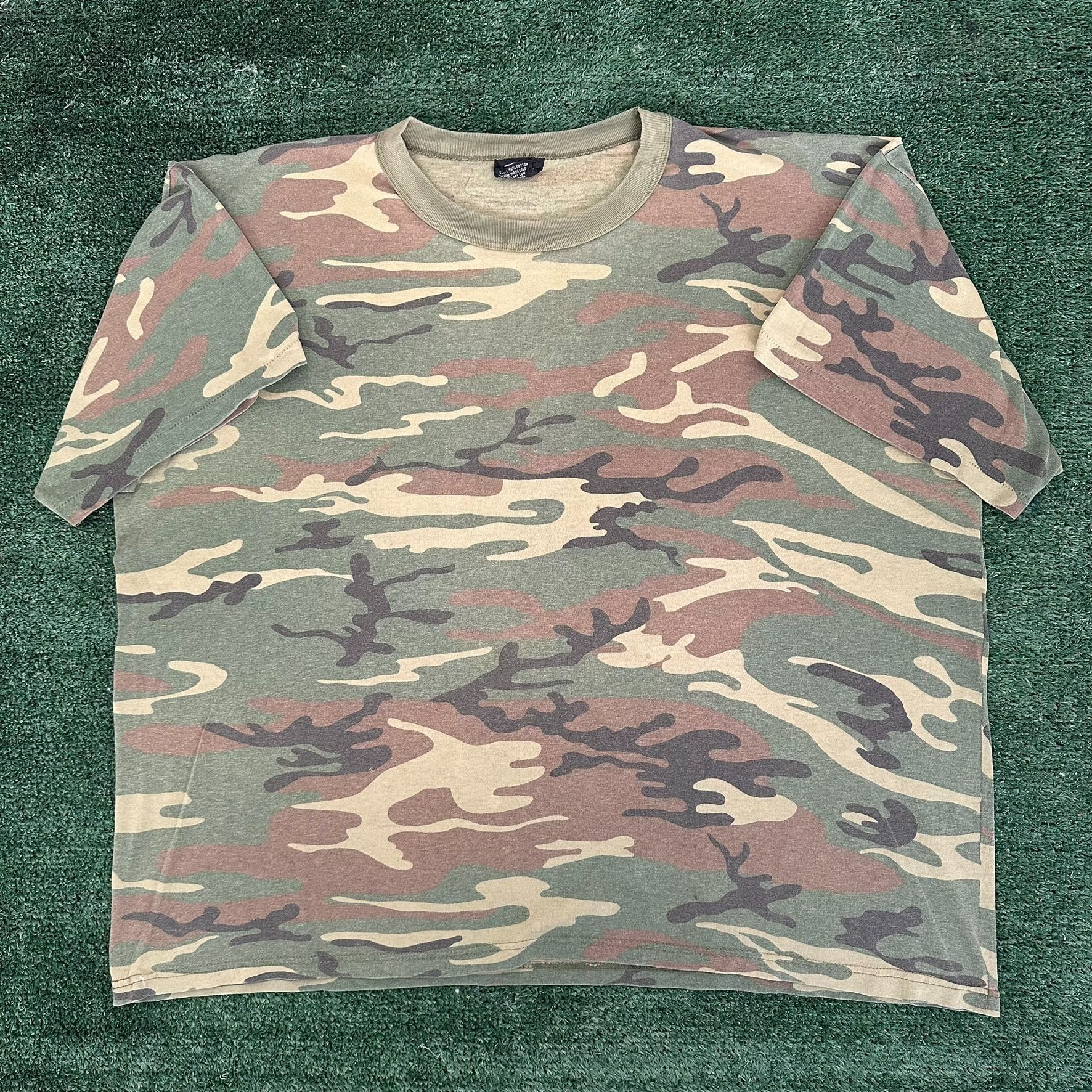 Realtree Vintage 90s Rothco Woodland Camo T-Shirt Sun Faded Boxy XXL Size US XXL / EU 58 / 5 - 1 Thumbnail