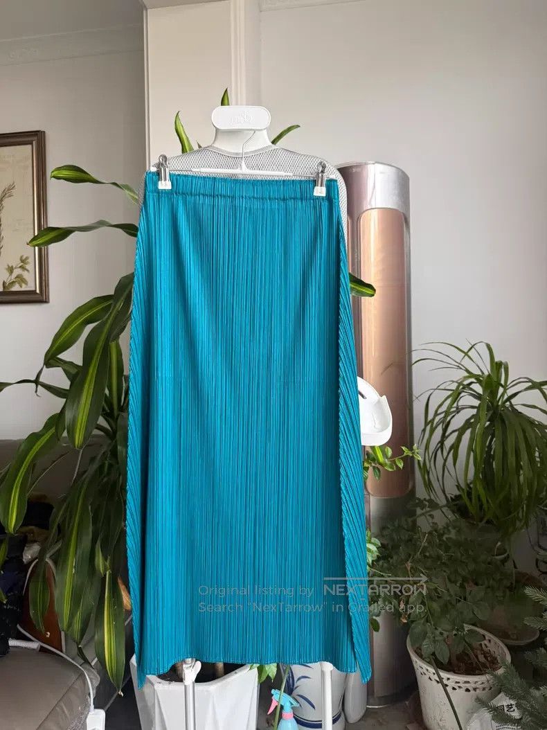 Issey Miyake Issey Miyake size:3 Midi Skirt, Turquoise Green Size 31" - 8 Thumbnail