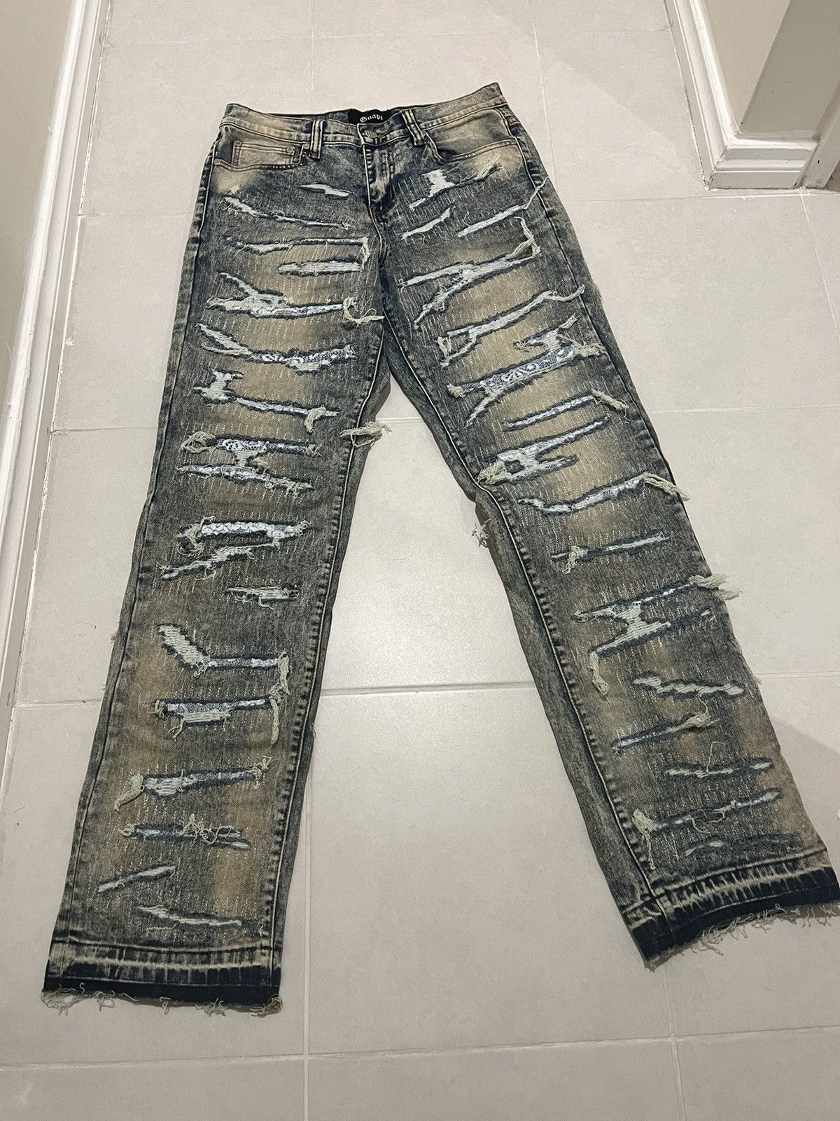 image of Distressed Denim Maya Blue Lace Denim Guapi, Men's (Size 30)