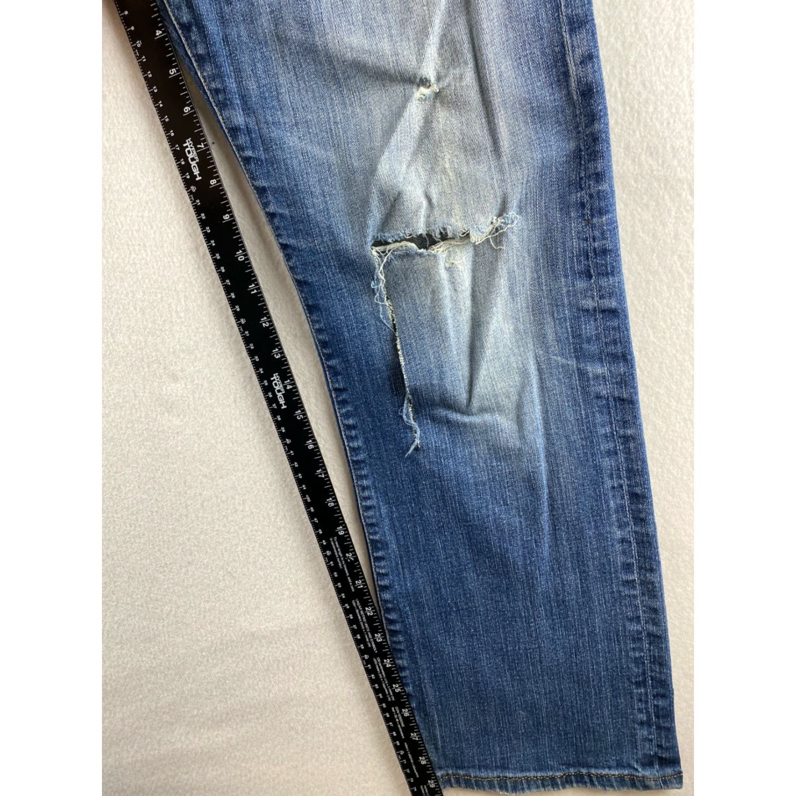 Denime AG Adriano Goldschmied Jeans Mens 31x34 The Hero Relaxed Straight Rip Denim USA Jeans Mens Size US 31 - 5 Thumbnail