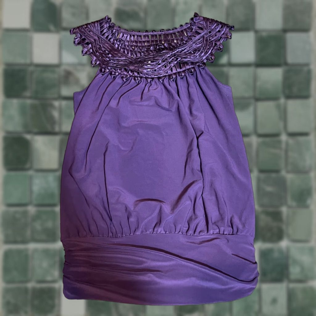 Vintage VINTAGE Perception Concept Top Blouse Sleeveless Purple M Womens USA Made Medium Blouse Size M / US 6-8 / IT 42-44 - 1 Thumbnail