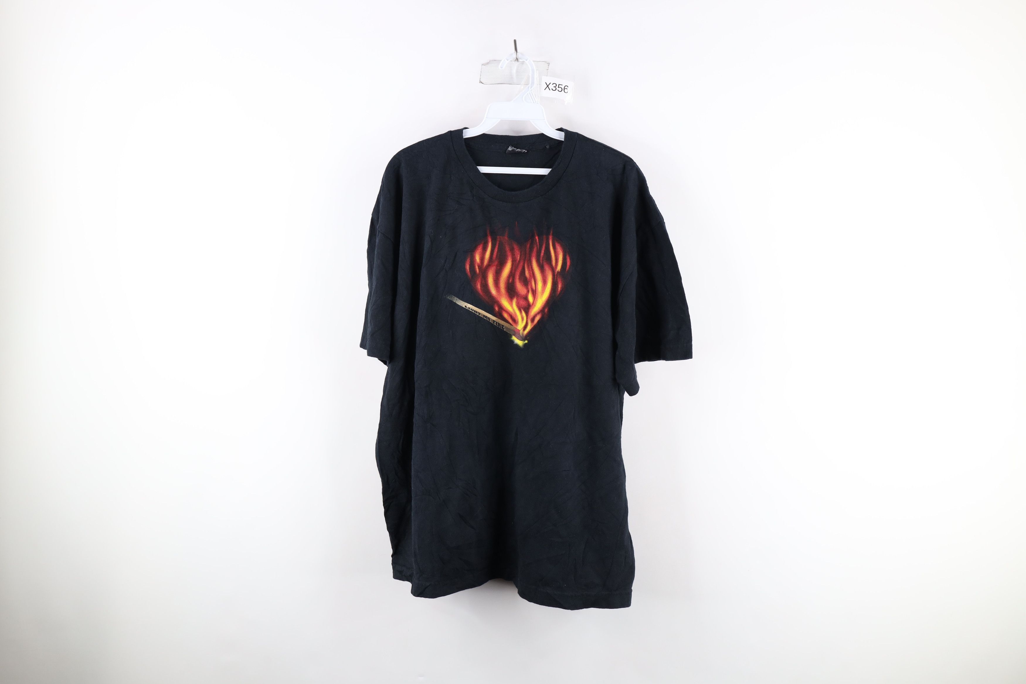 image of Vintage 90's My Fire Heart Jim Morrison The Doors T-Shirt in Black, Men's (Size XL)