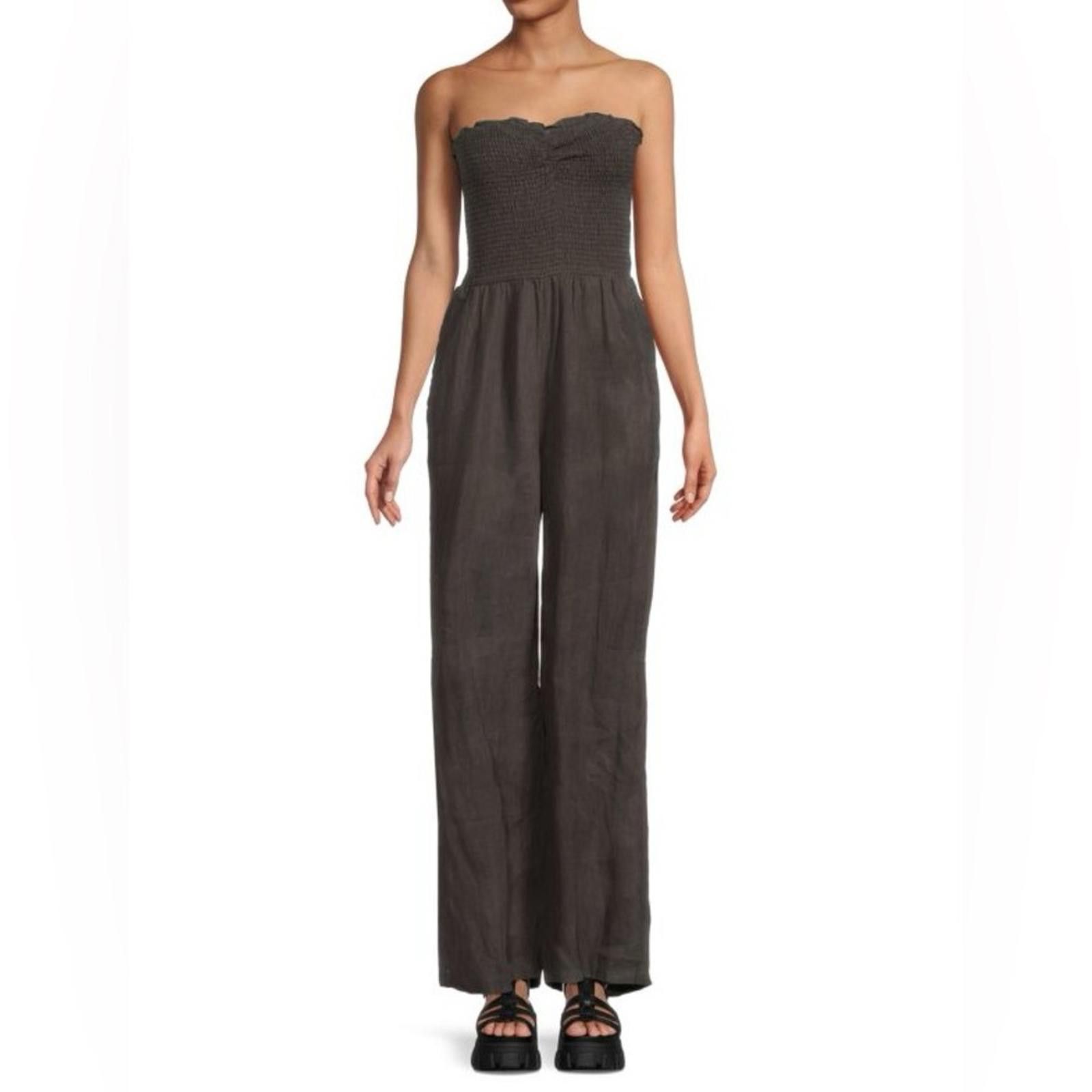 Faherty Faherty Charcoal Wide Leg Jumpsuit Size 28" / US 6 / IT 42 - 1 Thumbnail