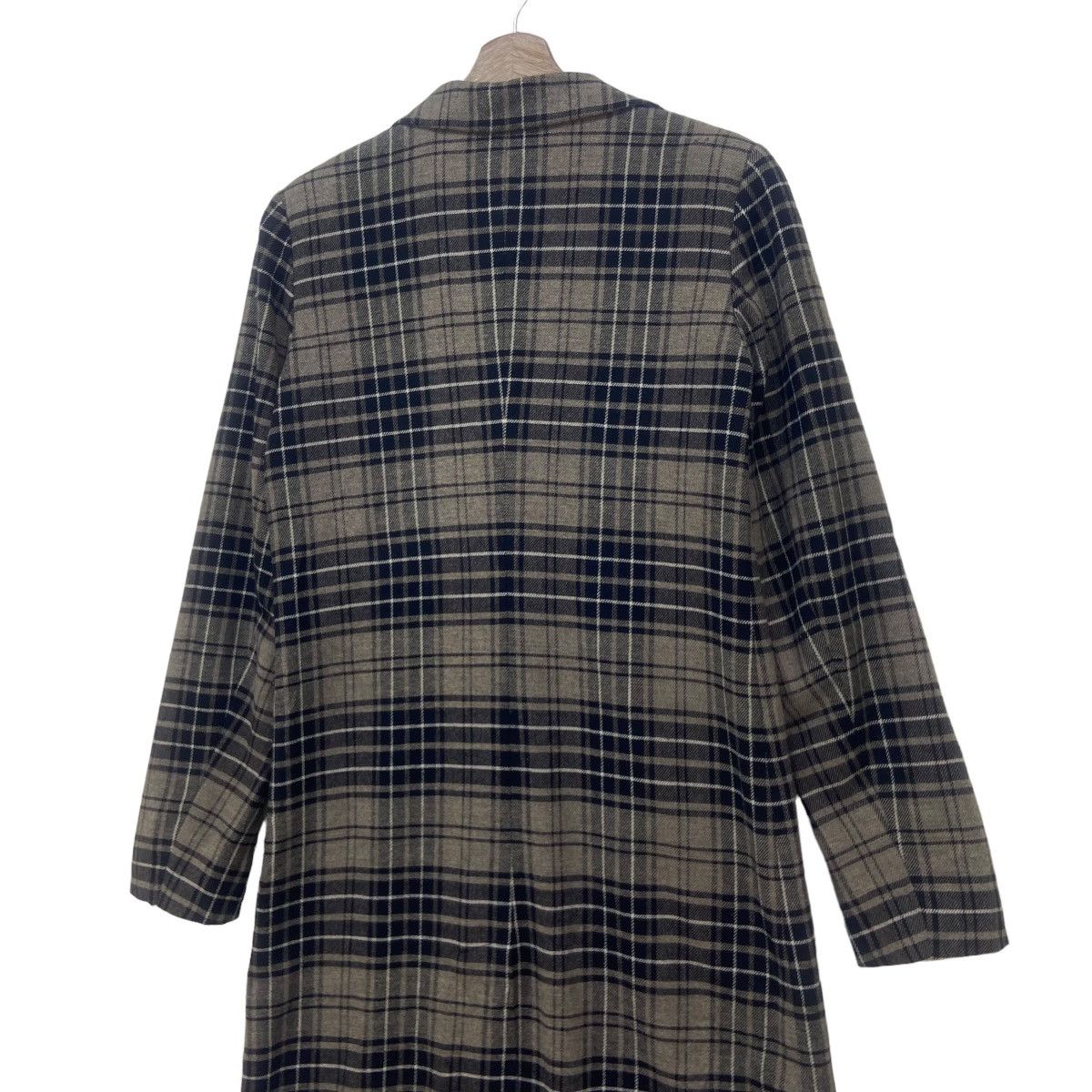 agnes b. Agnes B. Checkered Plaid Laine Wool Long Coat Size S / US 4 / IT 40 - 10 Thumbnail