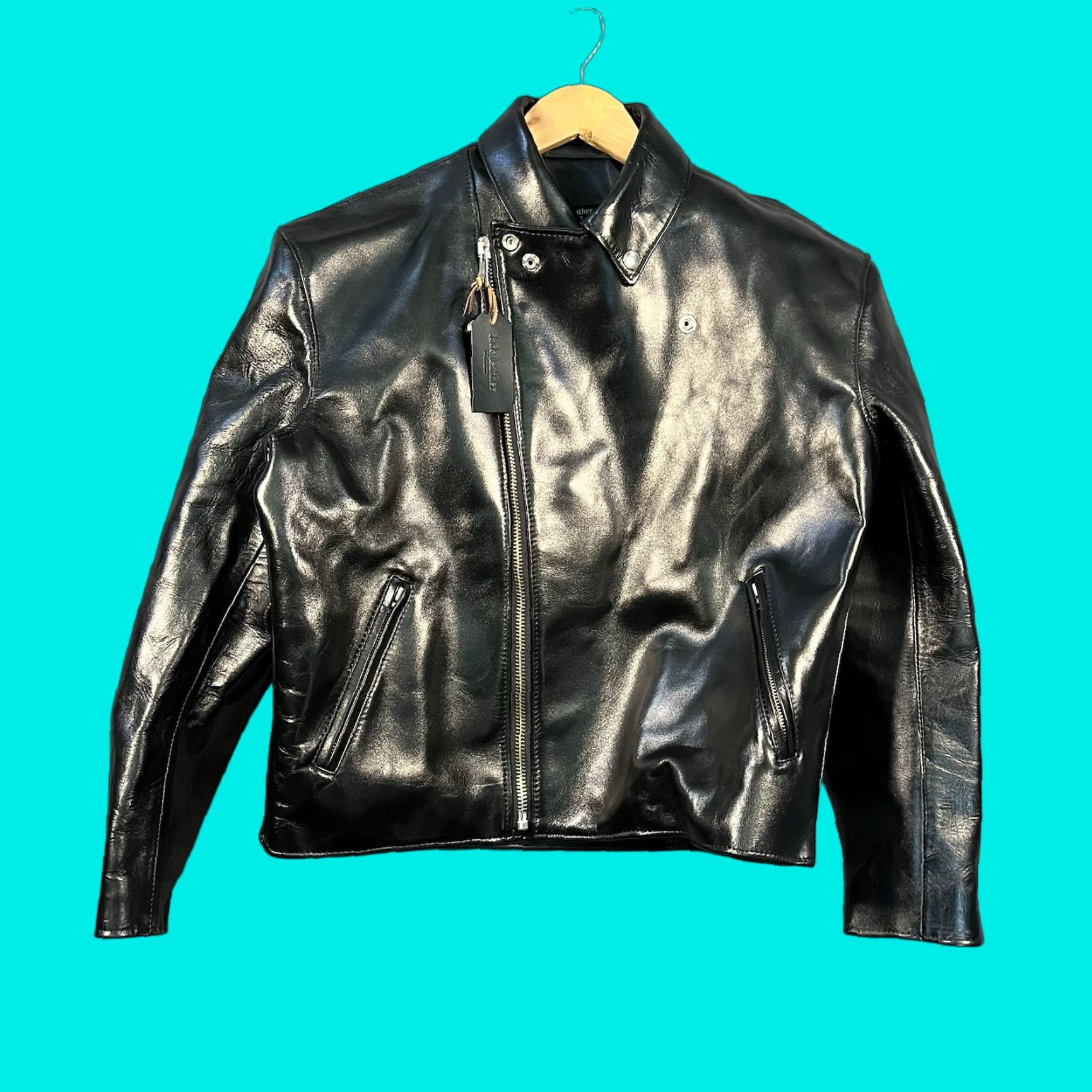 Vintage VINTAGE Iade Japan Made Leather Jacket Medium M Black Motorcycle Zip Full Zip Collared Zipped Pockets Men Size US M / EU 48-50 / 2 - 1 Thumbnail