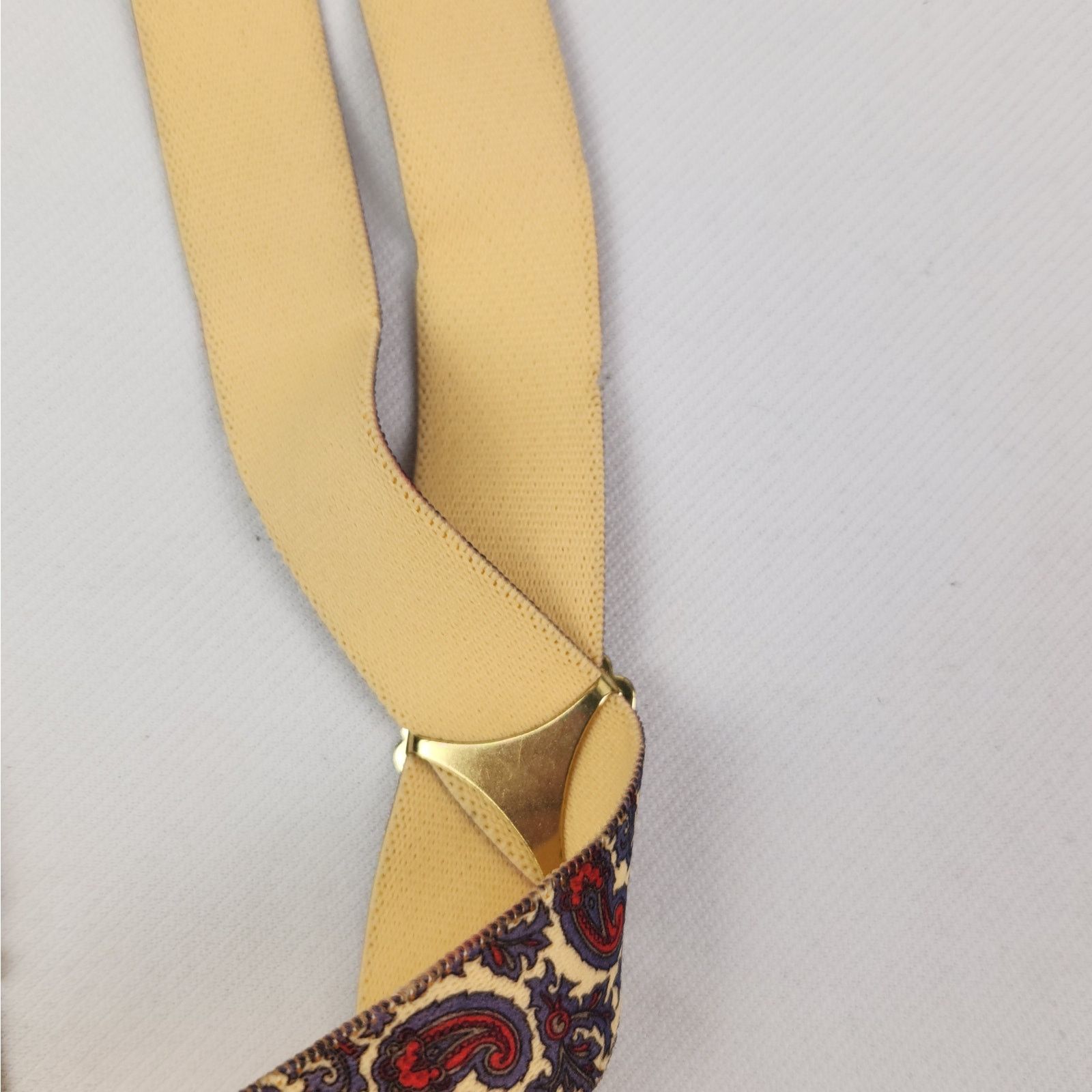 Vintage Vintage Clip On Suspenders West Germany X Paisley Gold Red Size ONE SIZE - 8 Thumbnail