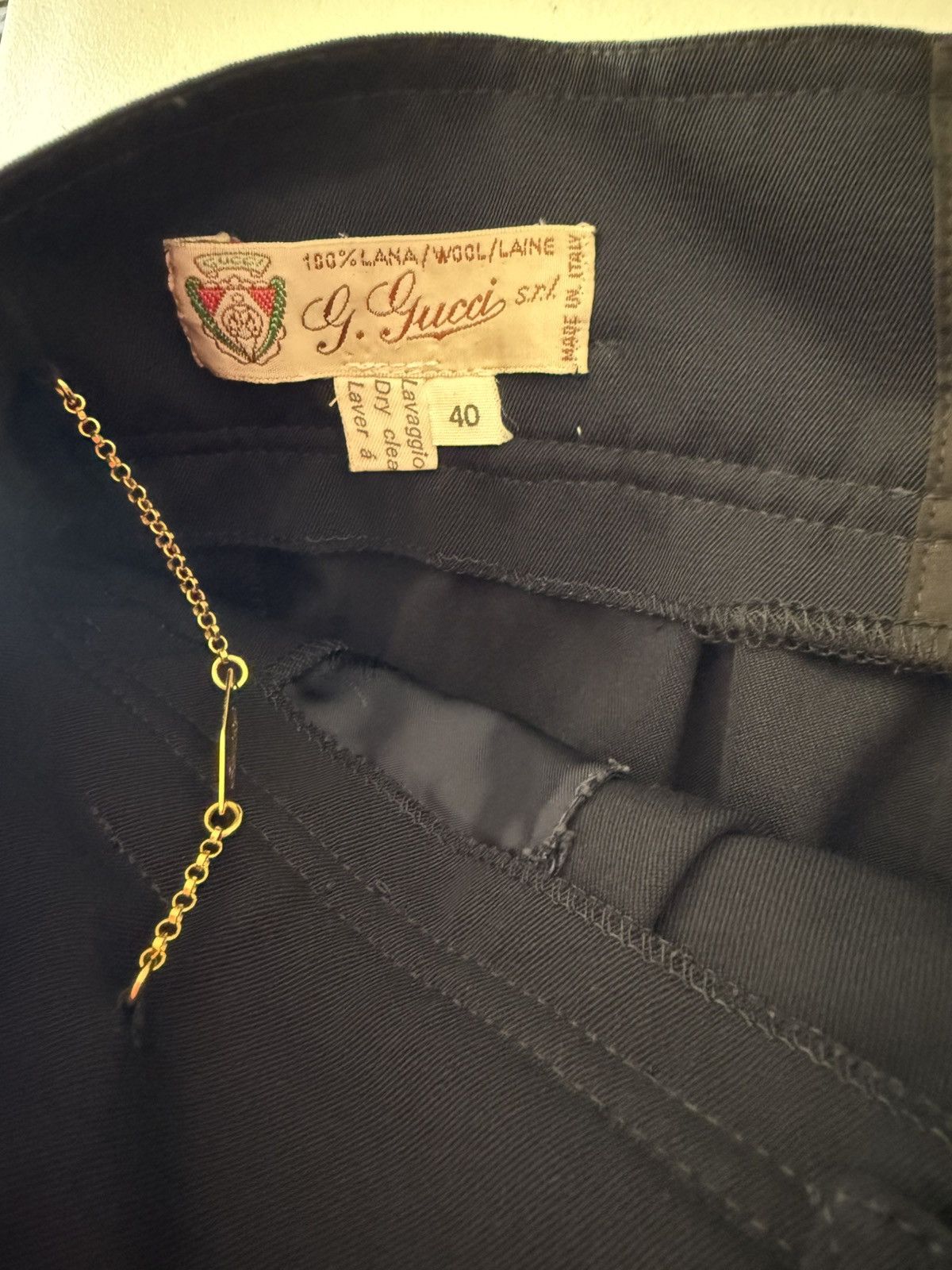 Gucci *RARE* Gucci midnight blue/black wool Midi Skirt Size 27" / US 4 / IT 40 - 4 Thumbnail