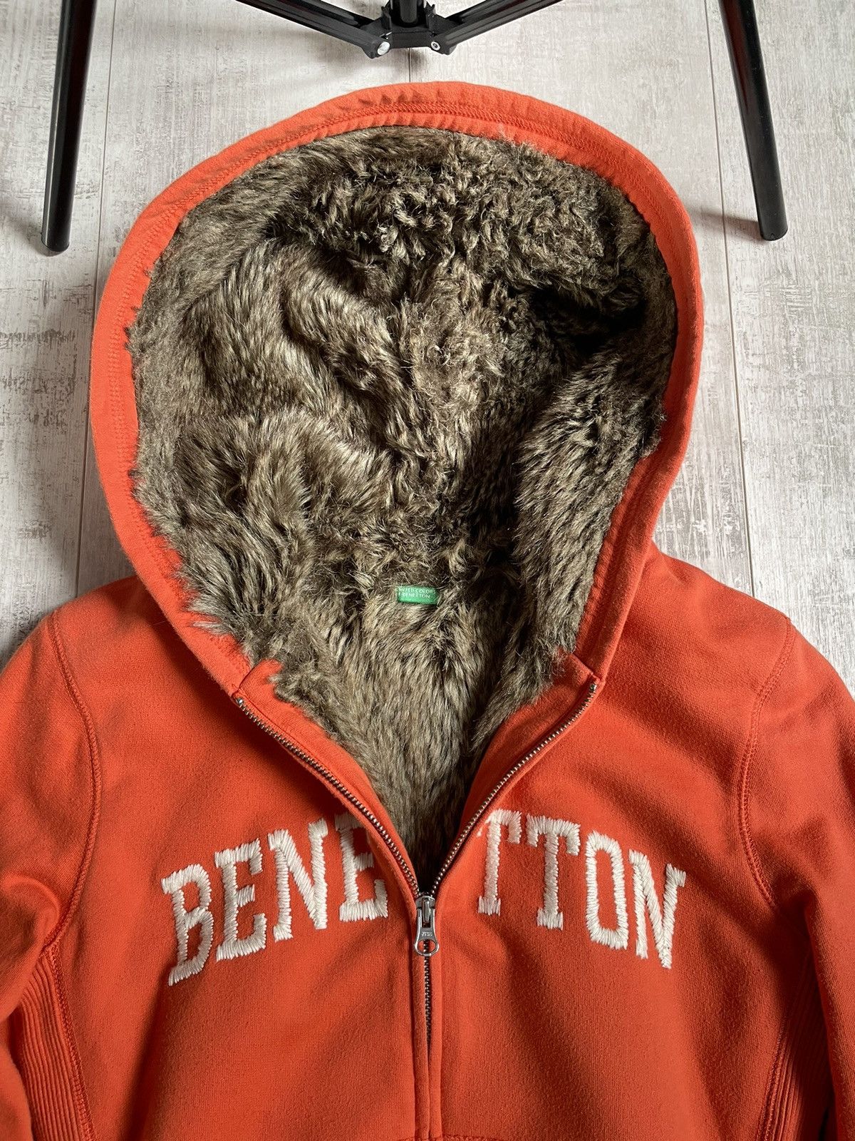 Benetton Vintage Y2K Benetton 00’s Fur Full Zip Hoodie Avant Garde Size M / US 6-8 / IT 42-44 - 3 Thumbnail