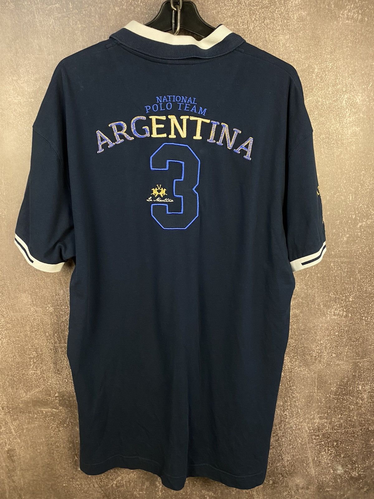 La Martina Vintage La Martina Argentina Flag Graphic Polo Racing Rare Size US XXL / EU 58 / 5 - 2 Thumbnail