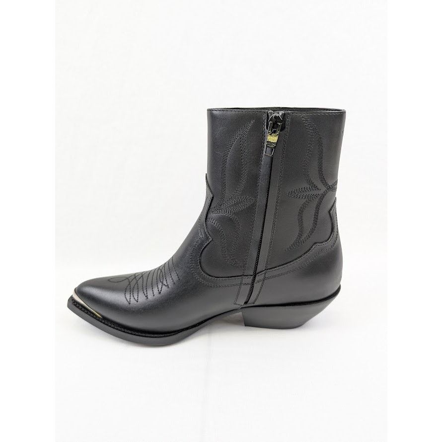 Celine o1rshd1 Shiny Calfskin Zipped Boot W/Metal Toe 50 in Black Size US 6 / EU 39 - 10 Thumbnail