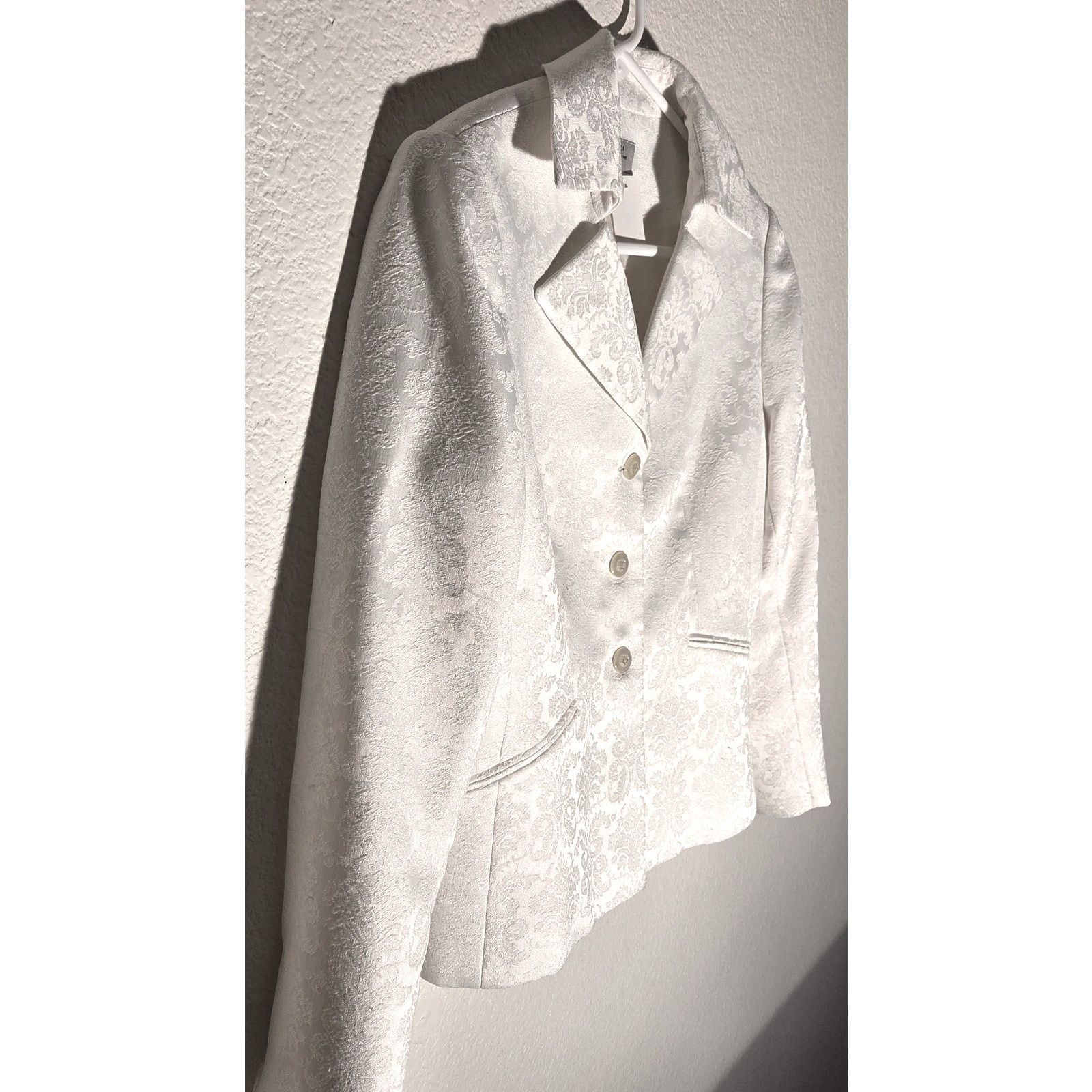 Elie Tahari Tahari White Floral Blazer - Women's Petite Size 6 Size M / US 6-8 / IT 42-44 - 3 Thumbnail