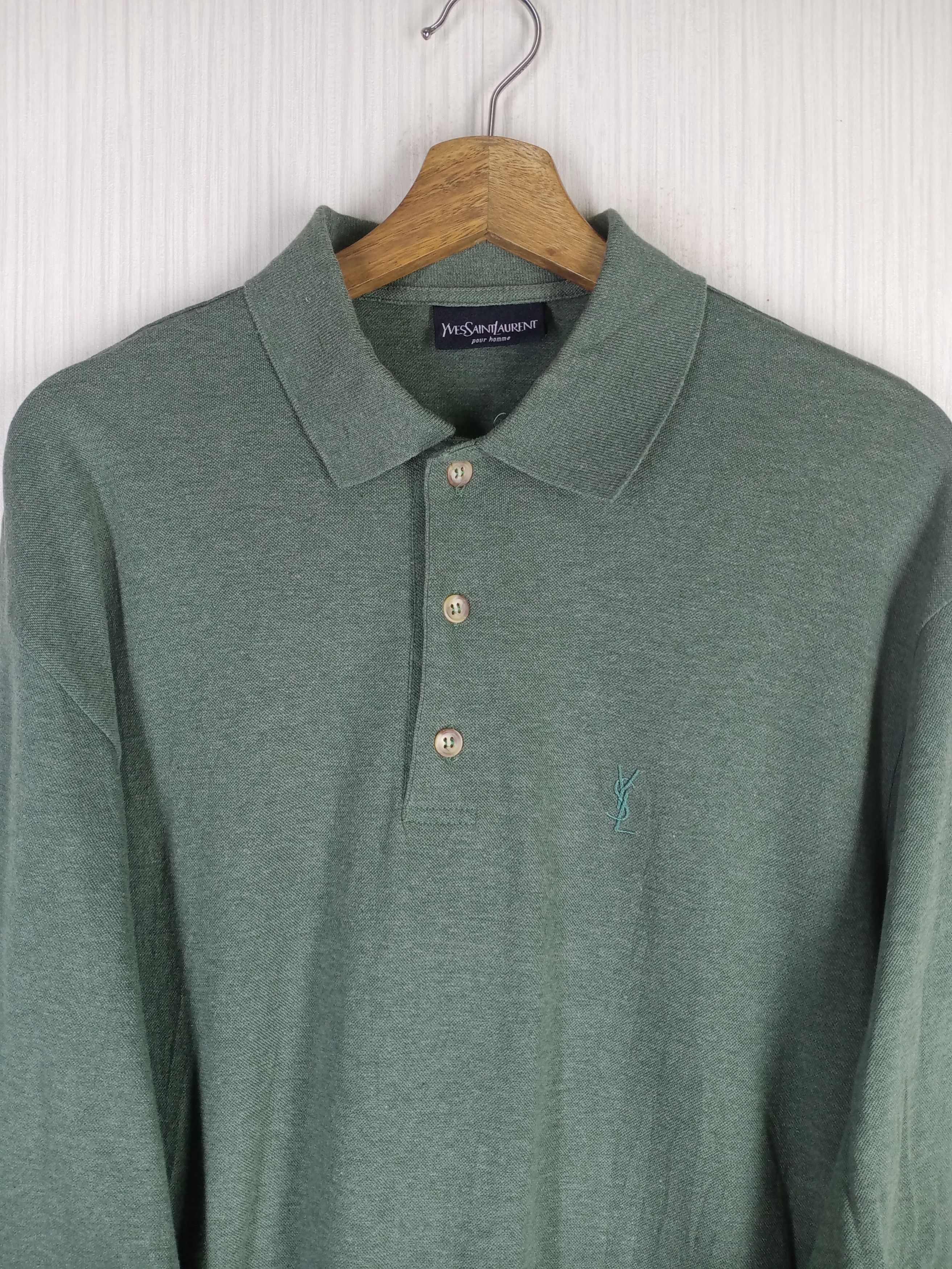Yves Saint Laurent Vintage Yves Saint Laurent Pour Homme Long Sleeve Polo Shirt Size US M / EU 48-50 / 2 - 4 Thumbnail