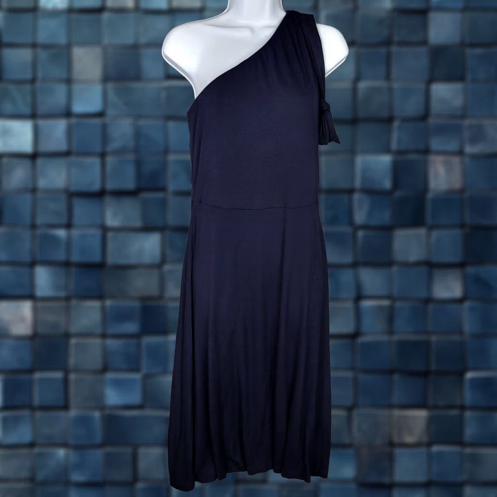 Vintage Ann Taylor Women’s navy blue One Shoulder Tie dress S NEW Size S / US 4 / IT 40 - 1 Thumbnail