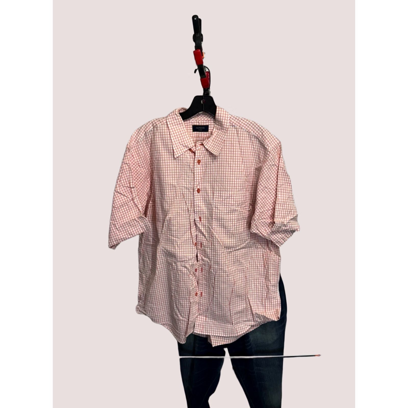 Zephyr Zephyr Durban Check SHORT SLEEVE BUTTON UP SHIRT Large L Mens Shirt Sharp Color Size US L / EU 52-54 / 3 - 1 Thumbnail