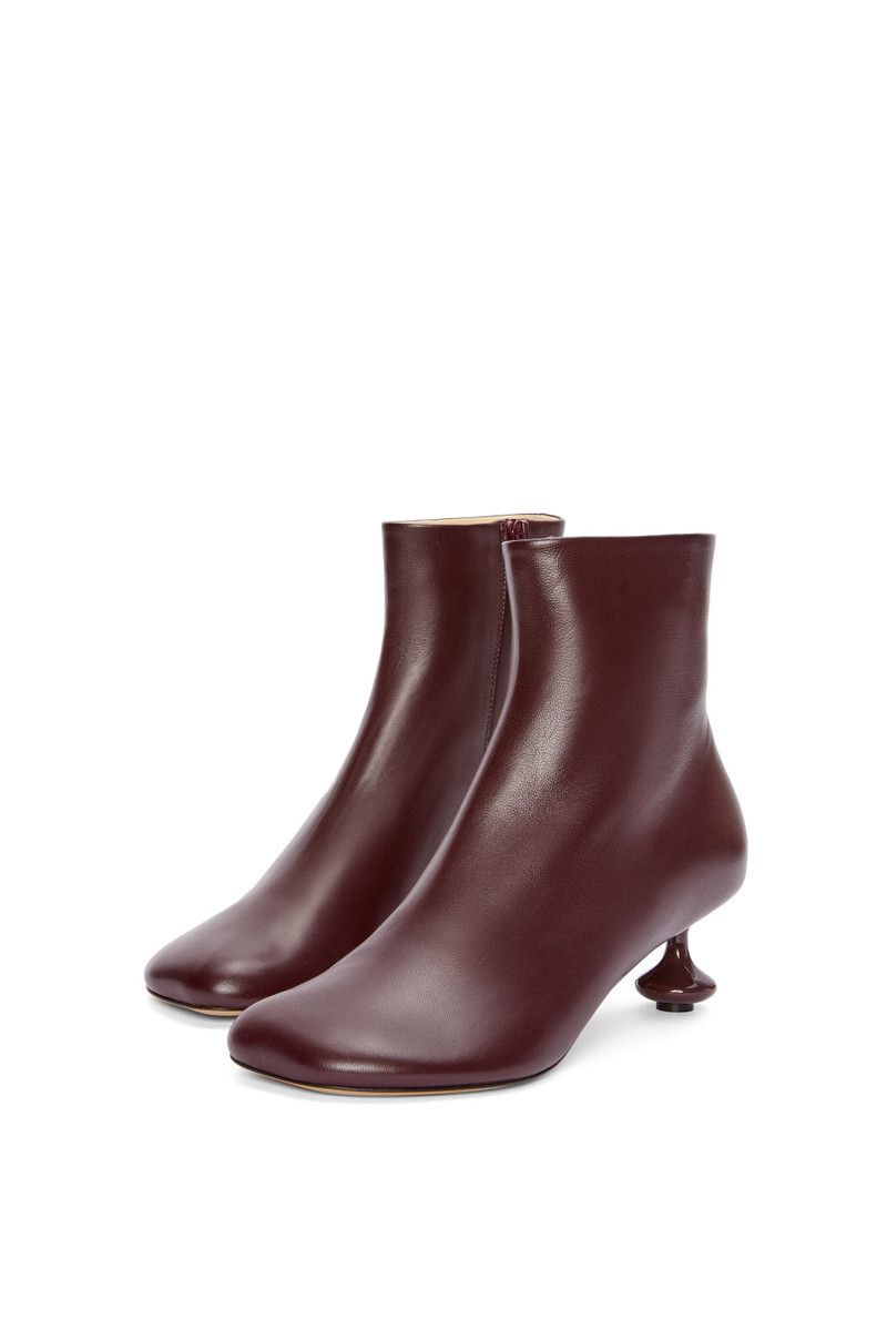 Loewe o1in1g0426 Toy Ankle Booties in Burgundy Size US 7 / IT 37 - 2 Thumbnail