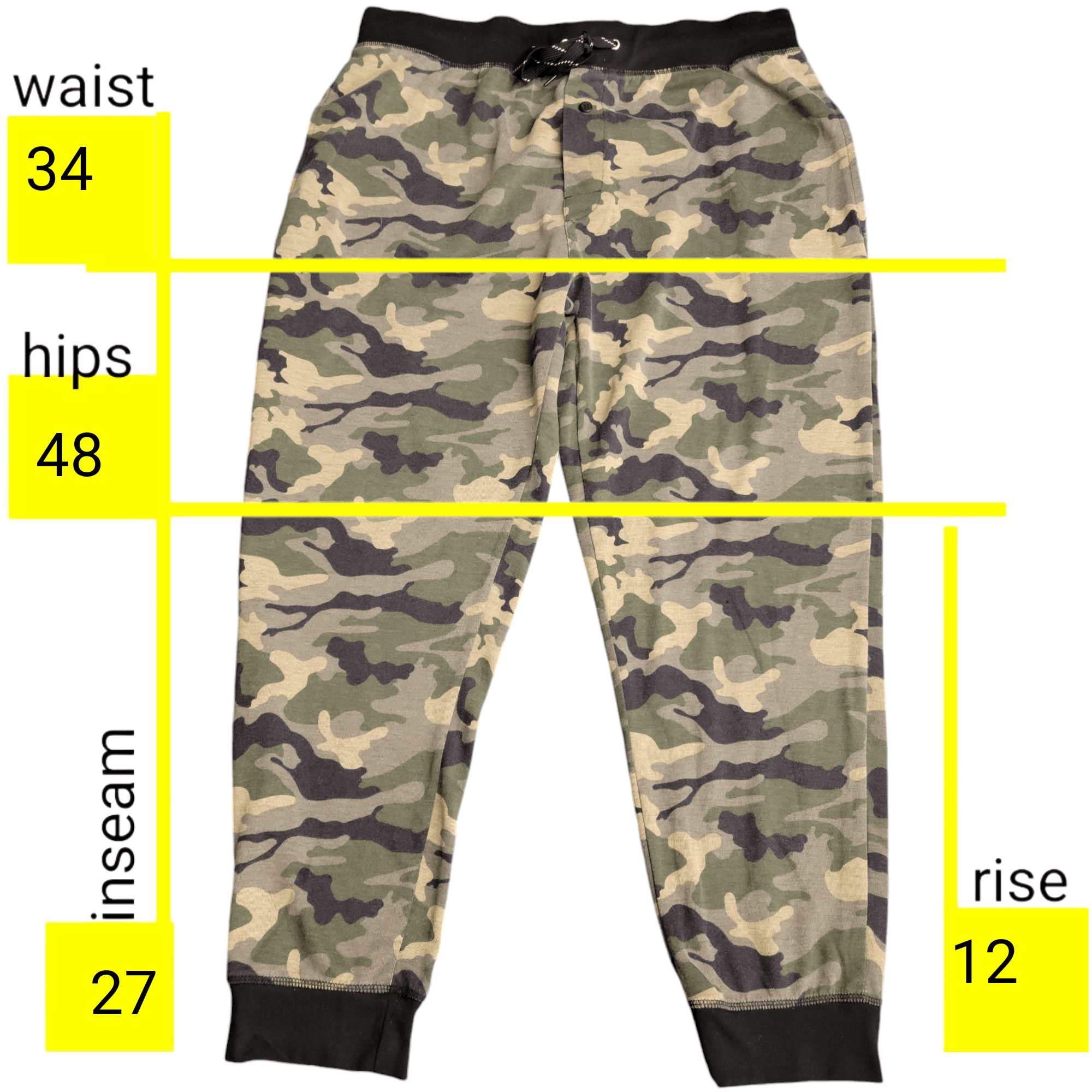Fruit Of The Loom Fruit of the Loom Camouflage Sweatpants Cropped Ankle Size 34" / US 12 / IT 48 - 2 Thumbnail