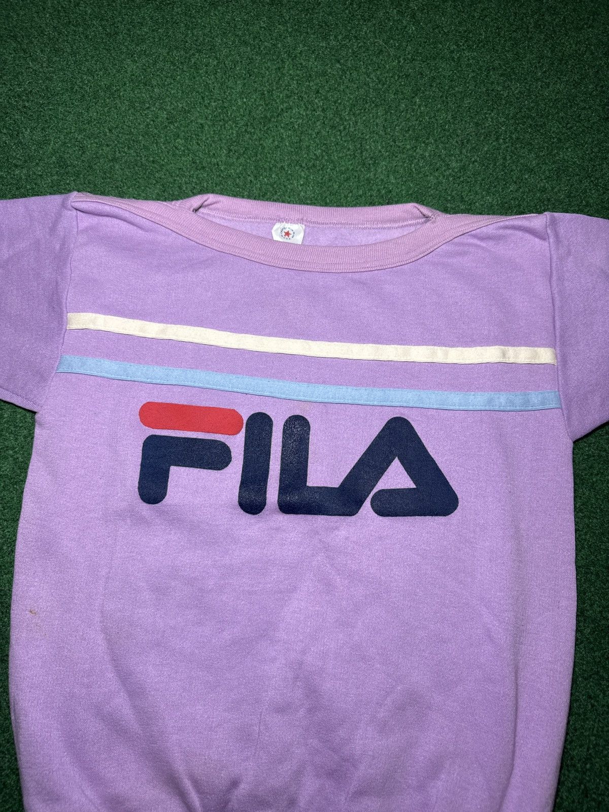 Fila Vintage 80s 90s Fila Logo Retro S/M Short Sleeve Sweatshirt Size S / US 4 / IT 40 - 2 Thumbnail