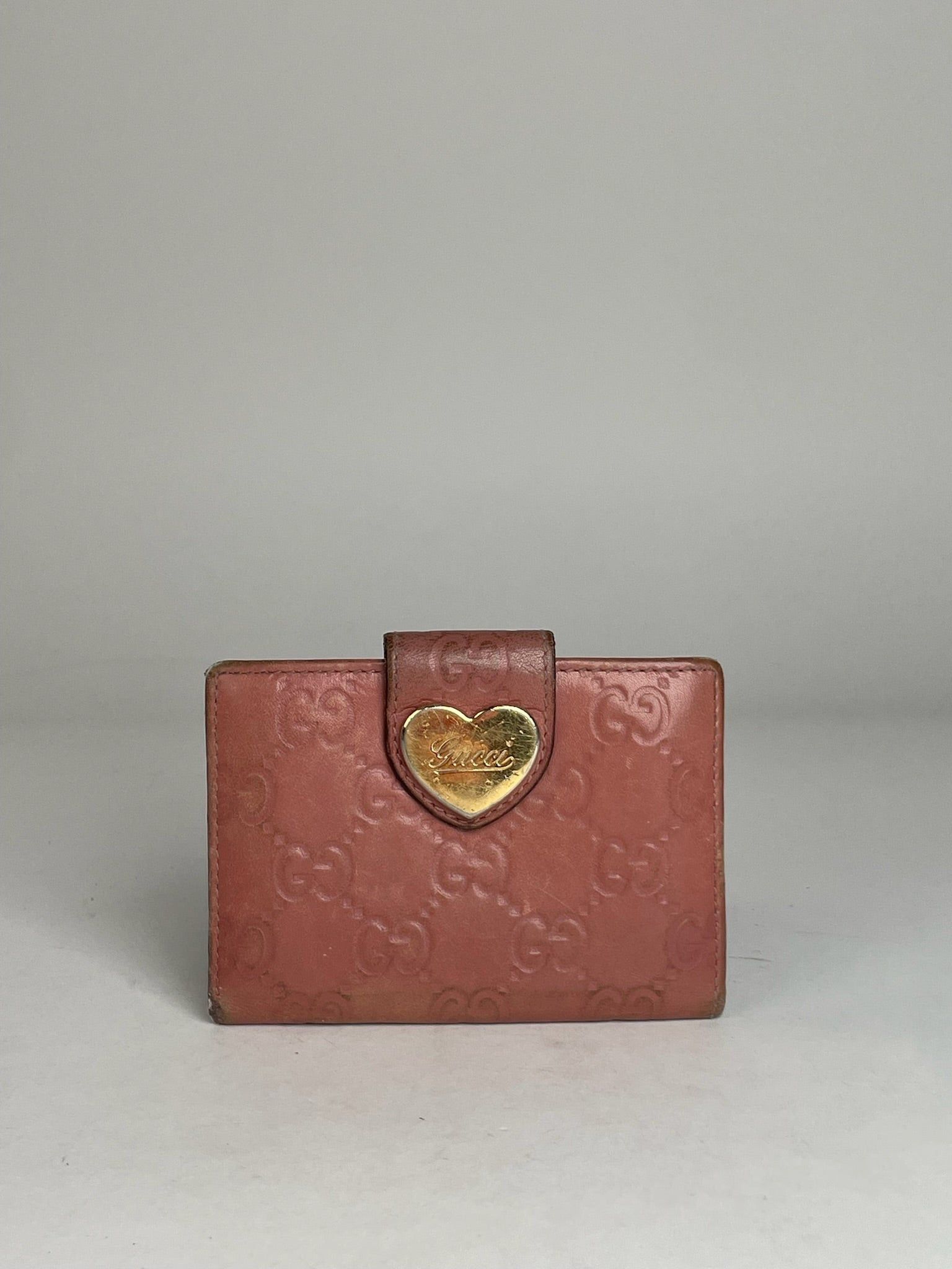 Gucci Vintage Monogram Leather Card Holder Pink Size ONE SIZE - 1 Thumbnail