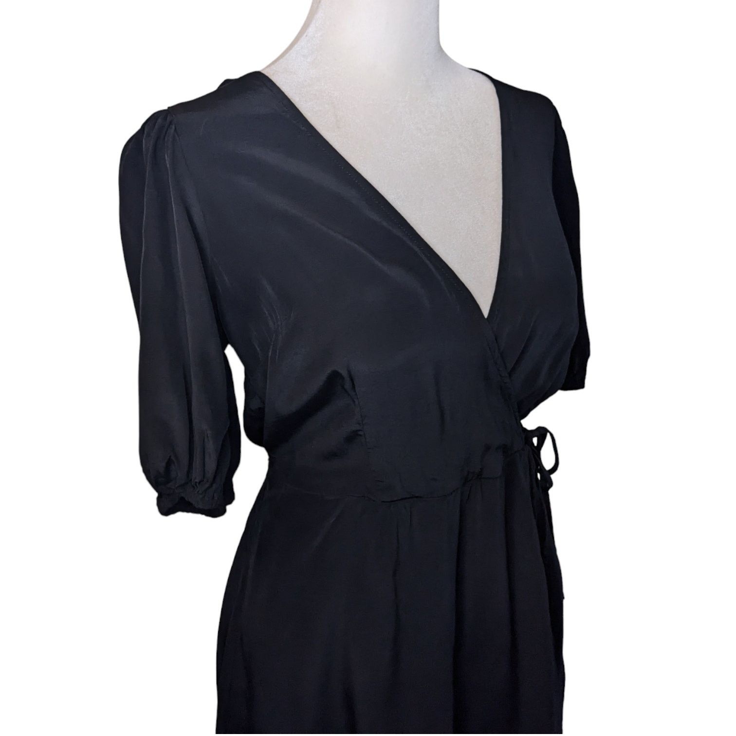Other A New Day Black Balloon Sleeve Faux Wrap Mini Dress X-Small Size XL / US 12-14 / IT 48-50 - 5 Thumbnail