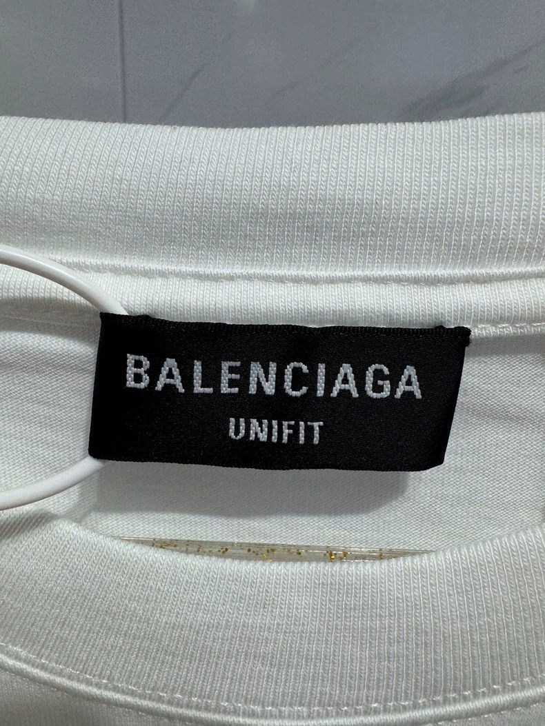 Balenciaga Balenciaga White Venice Chest Castle Printed Logo Short Sl Size US L / EU 52-54 / 3 - 4 Thumbnail