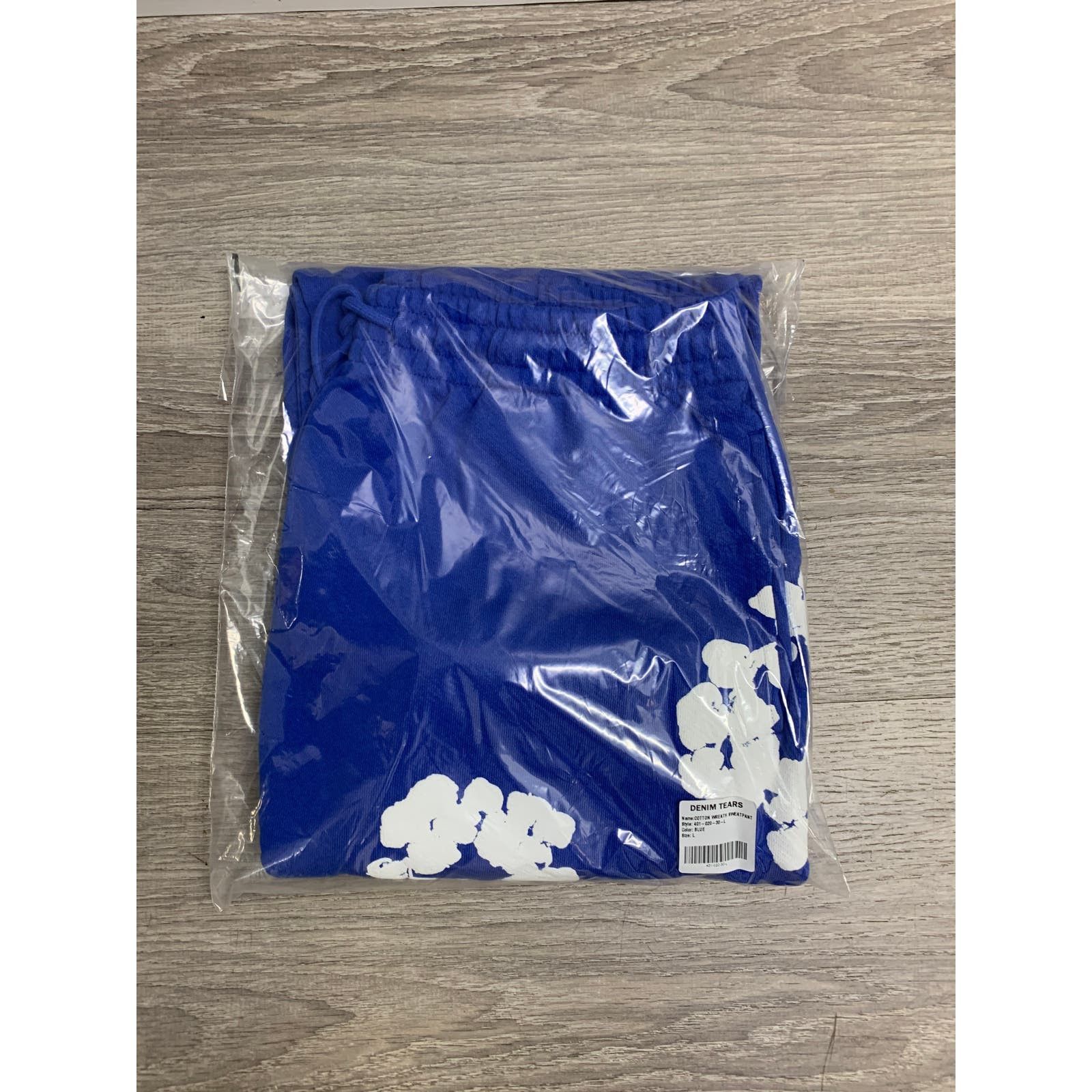 image of Denim Tears The Cotton Wreath Sweatpants Royal Blue Large, Men's (Size 31)