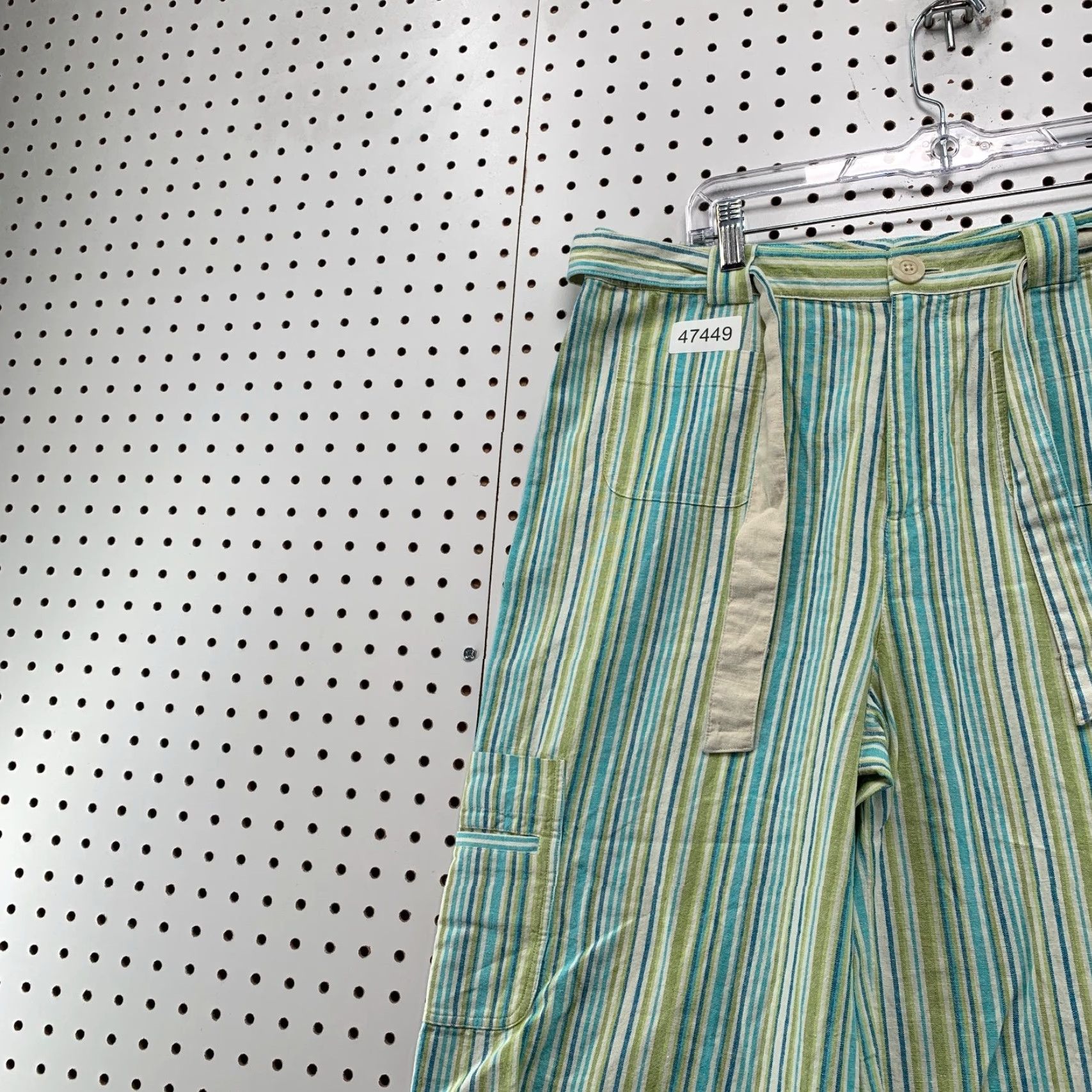 Vintage Fieldgear Linen Pants Womens 12 Green Wide Leg Drawstring Cotton Blend Casual Cropped 24in Inseam Size 34" / US 12 / IT 48 - 7 Thumbnail