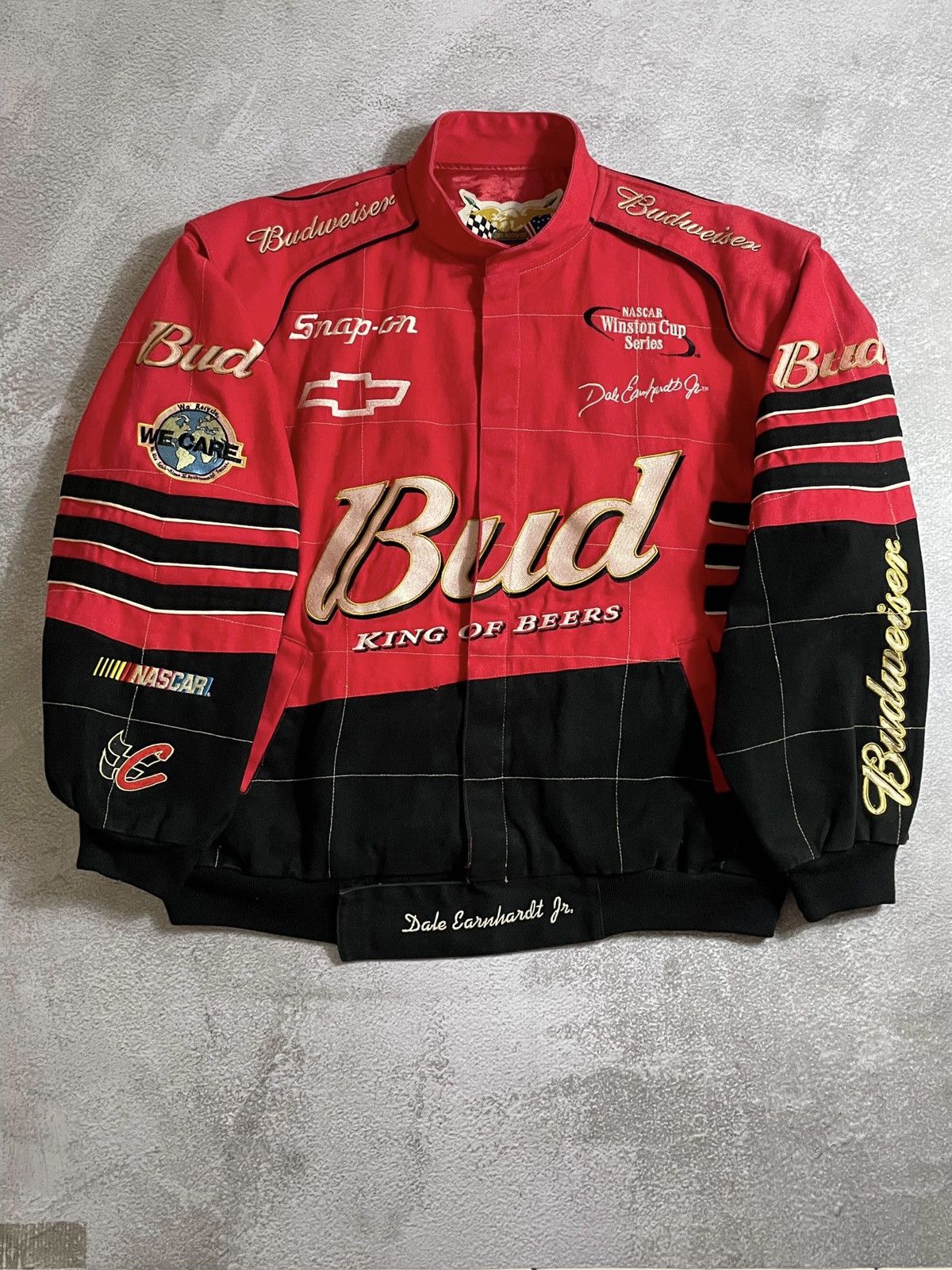 Image of Nascar Jeff Hamilton Budweiser in Red, Men's (Size 2XL)