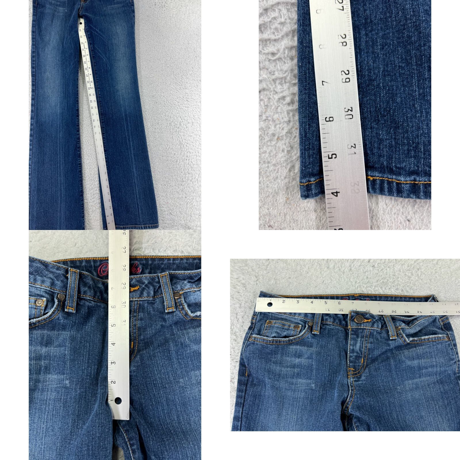 Vintage Outlooks Jeans Womens 3 L Blue Denim Bootcut Cotton Blend Stretch Low Rise Size 26" / US 2 / IT 38 - 8 Thumbnail