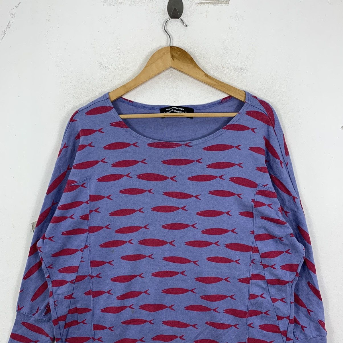 Issey Miyake Vintage MERCIBEAUCOUP ISSEY MIYAKE Overprint Fish Tshirt Size L / US 10 / IT 46 - 3 Thumbnail