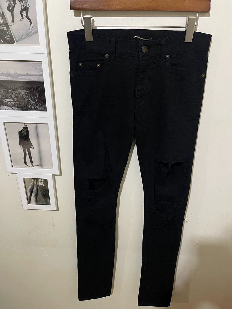Saint Laurent Paris saint Laurent paris16SS Genuine Knife Cut Big Damage Black Size US 29 - 1 Thumbnail