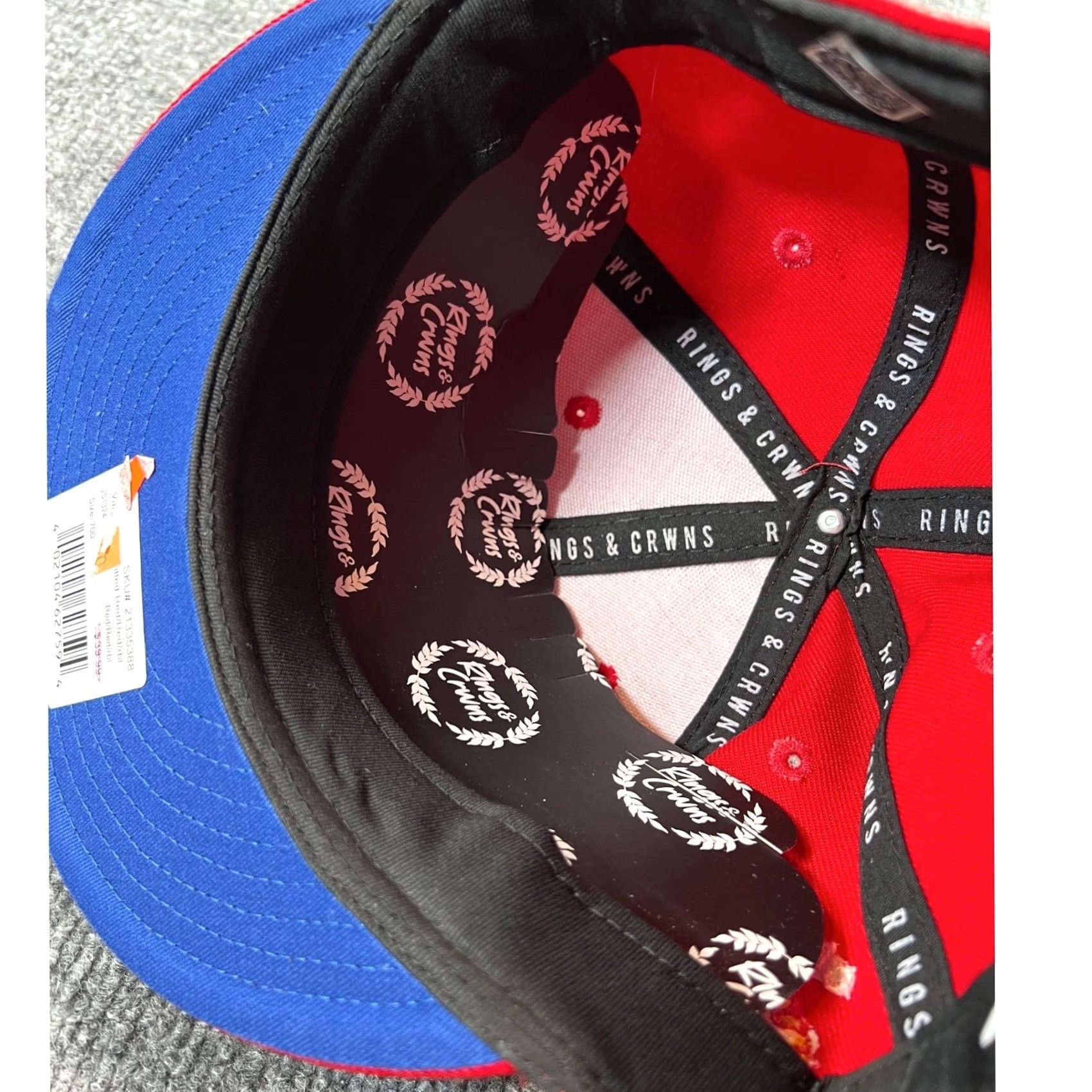 Logo 7 Rings & Crwns Fitted Hat Mens 7 Red Campeones 1947 V Logo Flat Bill Cap Size ONE SIZE - 6 Thumbnail