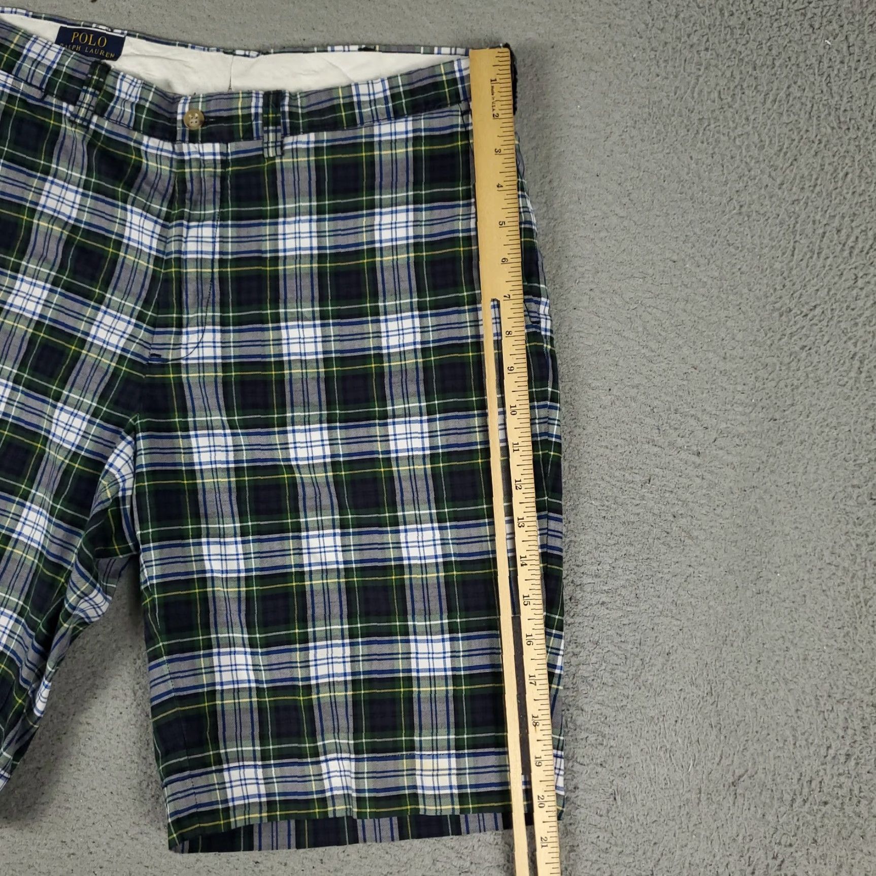 Ralph Lauren VINTAGE Ralph Lauren Shorts Men Size 34 Casual Plaid Flat Front Cotton Blue Size US 34 / EU 50 - 5 Thumbnail