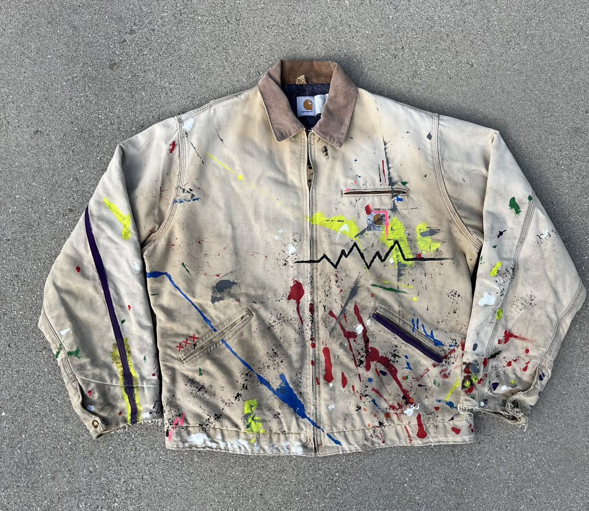 Carhartt Vintage Carhartt Detroit Jacket Thrashed Distressed Sun Fade Size US XL / EU 56 / 4 - 10 Thumbnail