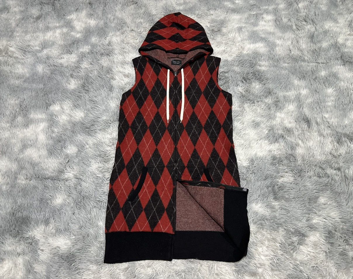 Number (N)ine 🔥Ss05 Archived Number (N)ine Argyle Sleeveless Long Hoodie Size US L / EU 52-54 / 3 - 1 Thumbnail