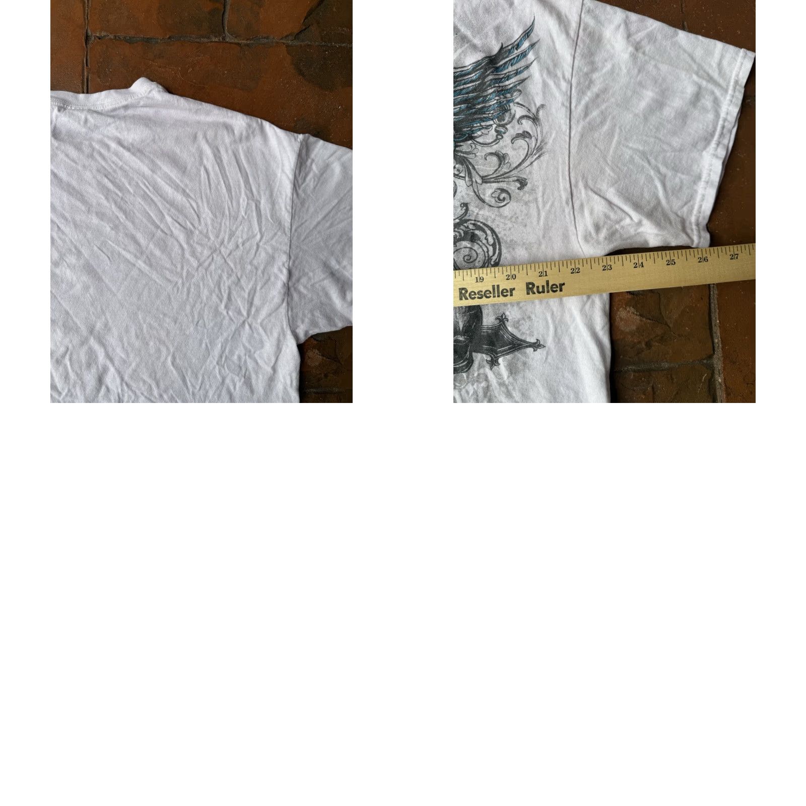 Gildan VINTAGE Y2K Skull Crosses Affliction Style T-Shirt XL White Gildan Crew Neck Short Sleeve Graphic Print Size US XL / EU 56 / 4 - 9 Thumbnail