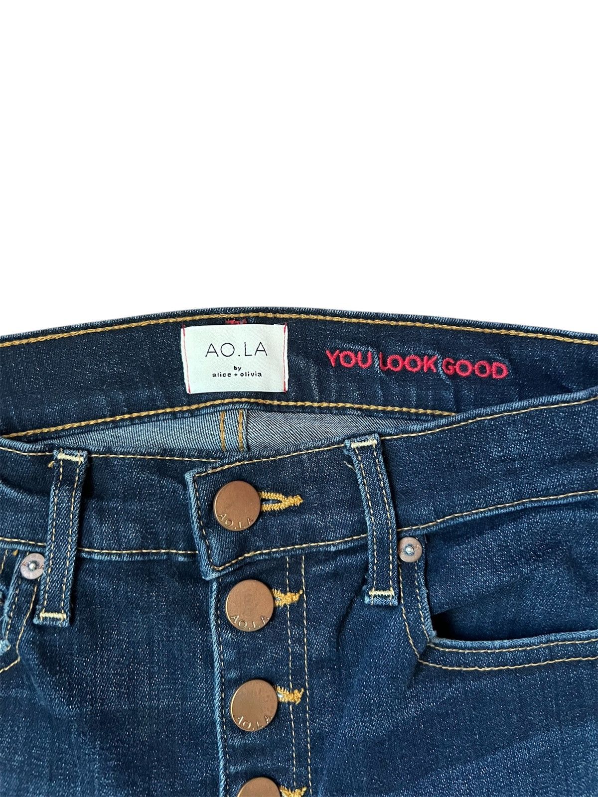Alice + Olivia AO LA by Alice + Olivia HR Distressed Skinny Jeans | 27 Size 27" / US 4 / IT 40 - 3 Thumbnail