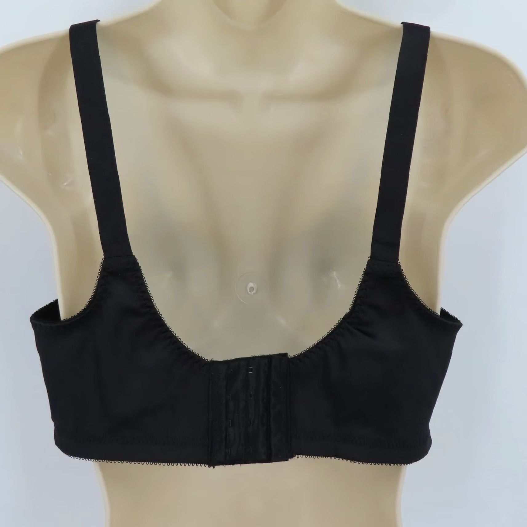 Vintage Bali Bra 38D Black Wireless Unlined Double Support 3820 T-Shirt Style Women Size ONE SIZE - 5 Thumbnail