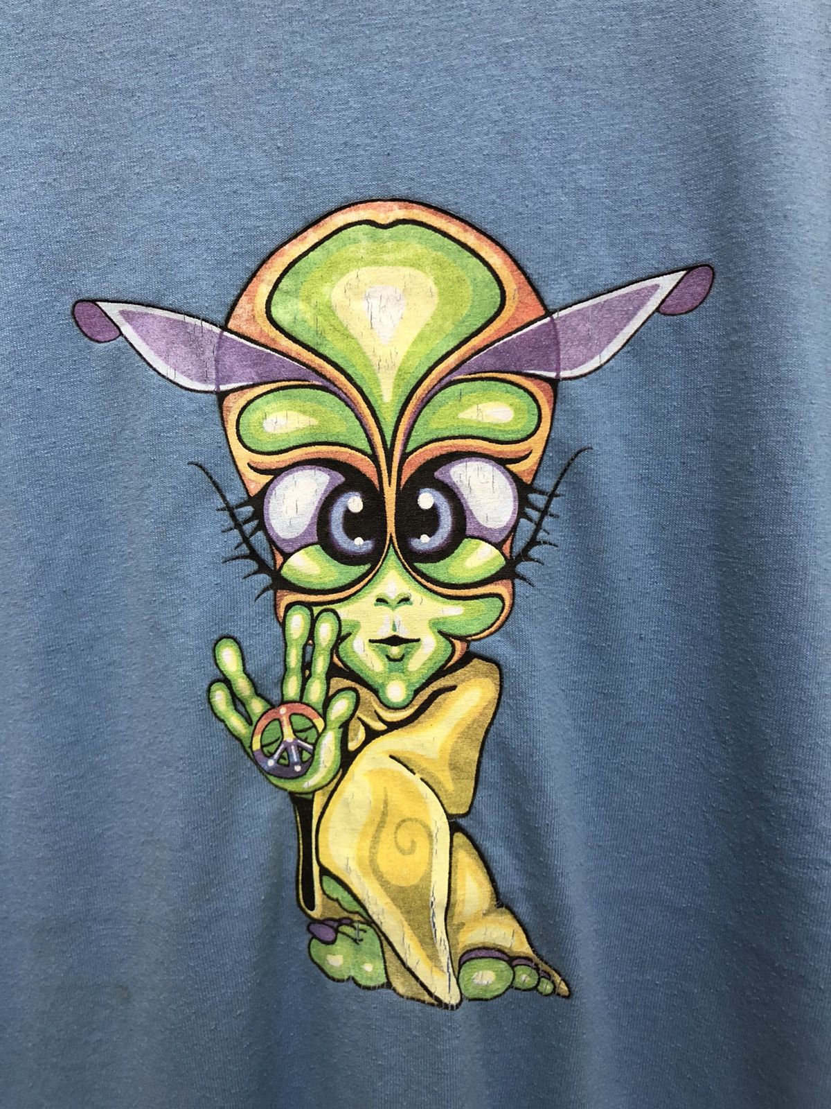 Vintage RAVE 🔥 PSYCHEDELIC ALIEN PEACE LSD GRAPHICAL TEE Size US L / EU 52-54 / 3 - 5 Thumbnail