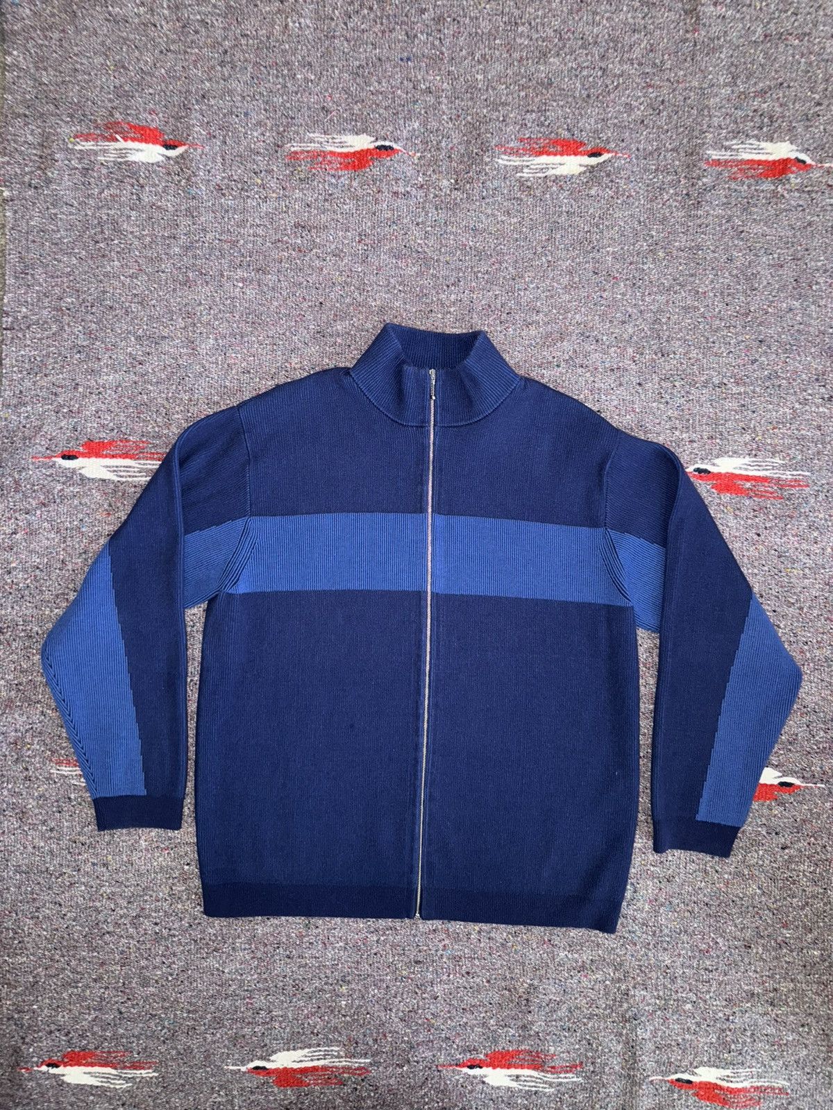 Supreme 2-Tone Ribbed Zip Up Sweater