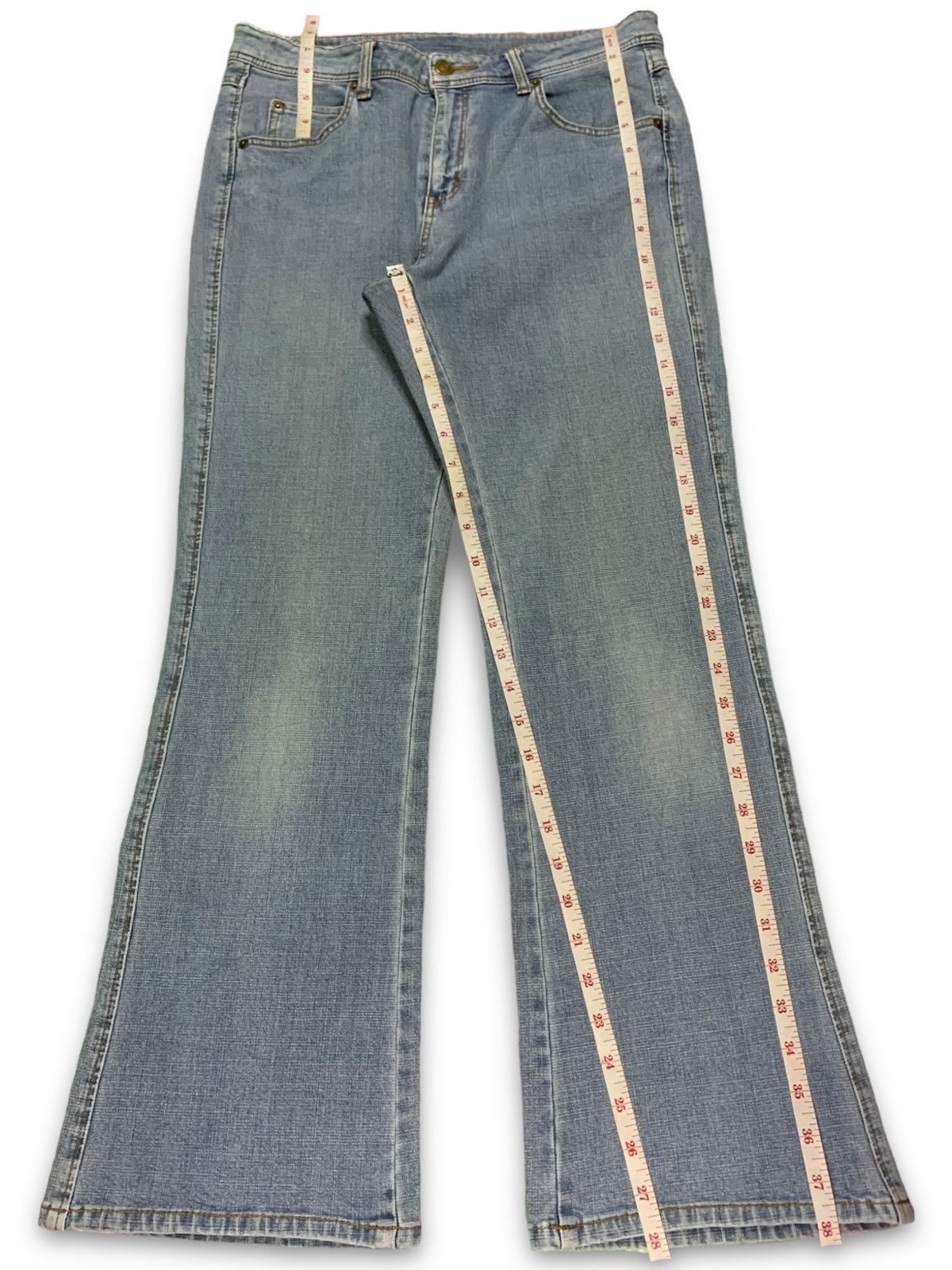 Japanese Brand SALES🔥Vintage Japanese Brand Faded Distressed Flare Jeans Size 31" - 11 Thumbnail
