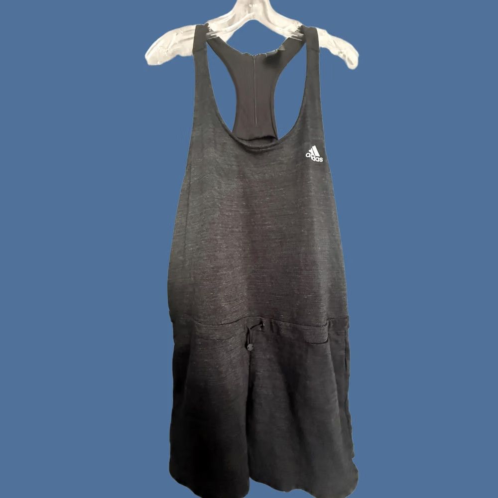 Adidas Adidas Dress Womens Large Black Racerback Tank Pockets 3 Stripe Sport Size L / US 10 / IT 46 - 1 Thumbnail