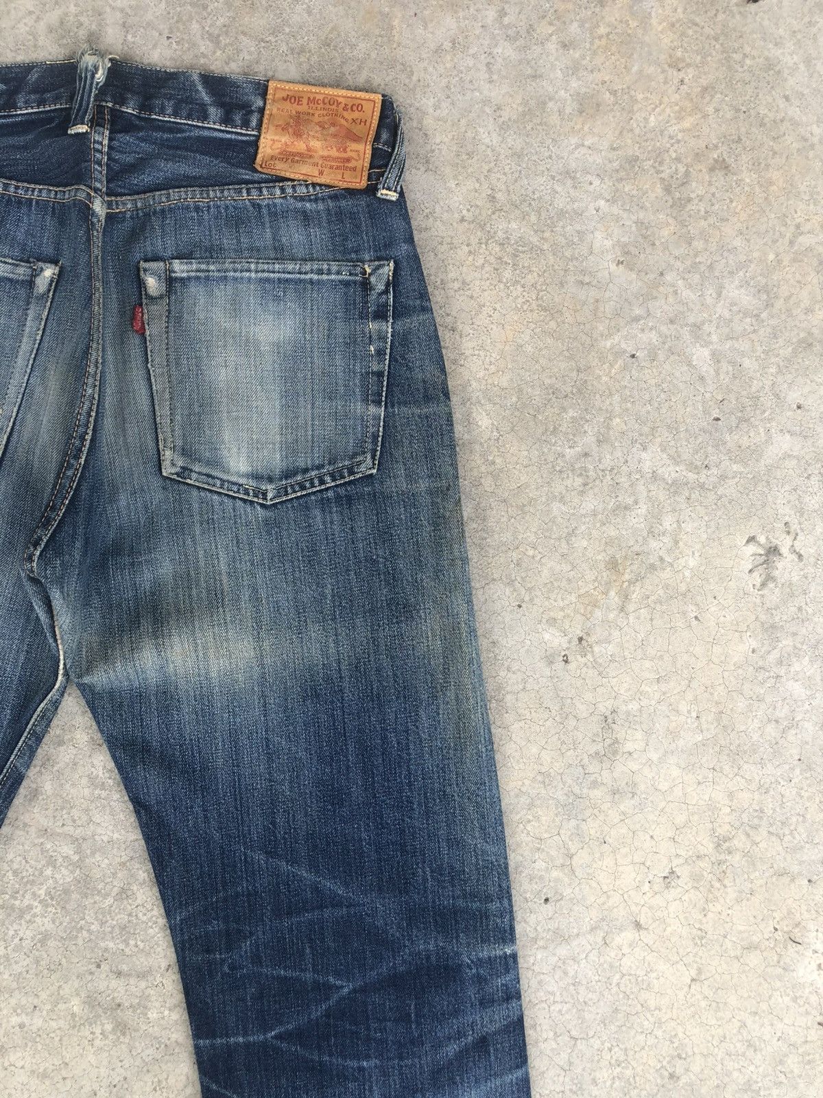 The Real McCoy's Joe Mccoy 906 Selvedge Denim Mudwash Distressed Ripped Size US 30 / EU 46 - 10 Thumbnail